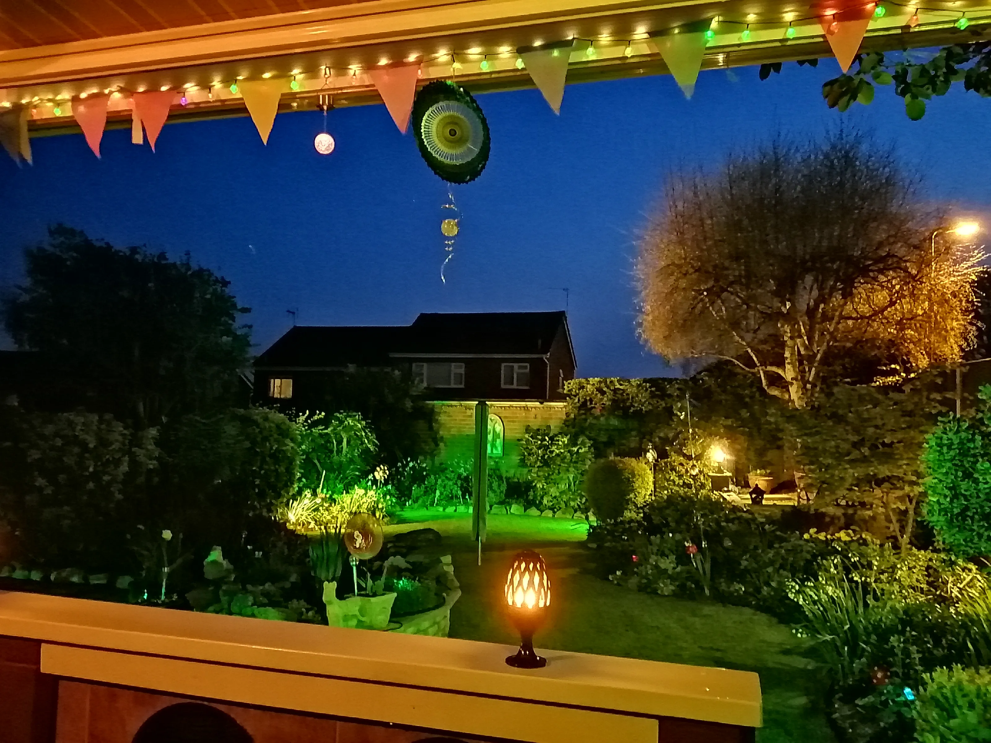 Gardens Illuminated at Night (in colour)