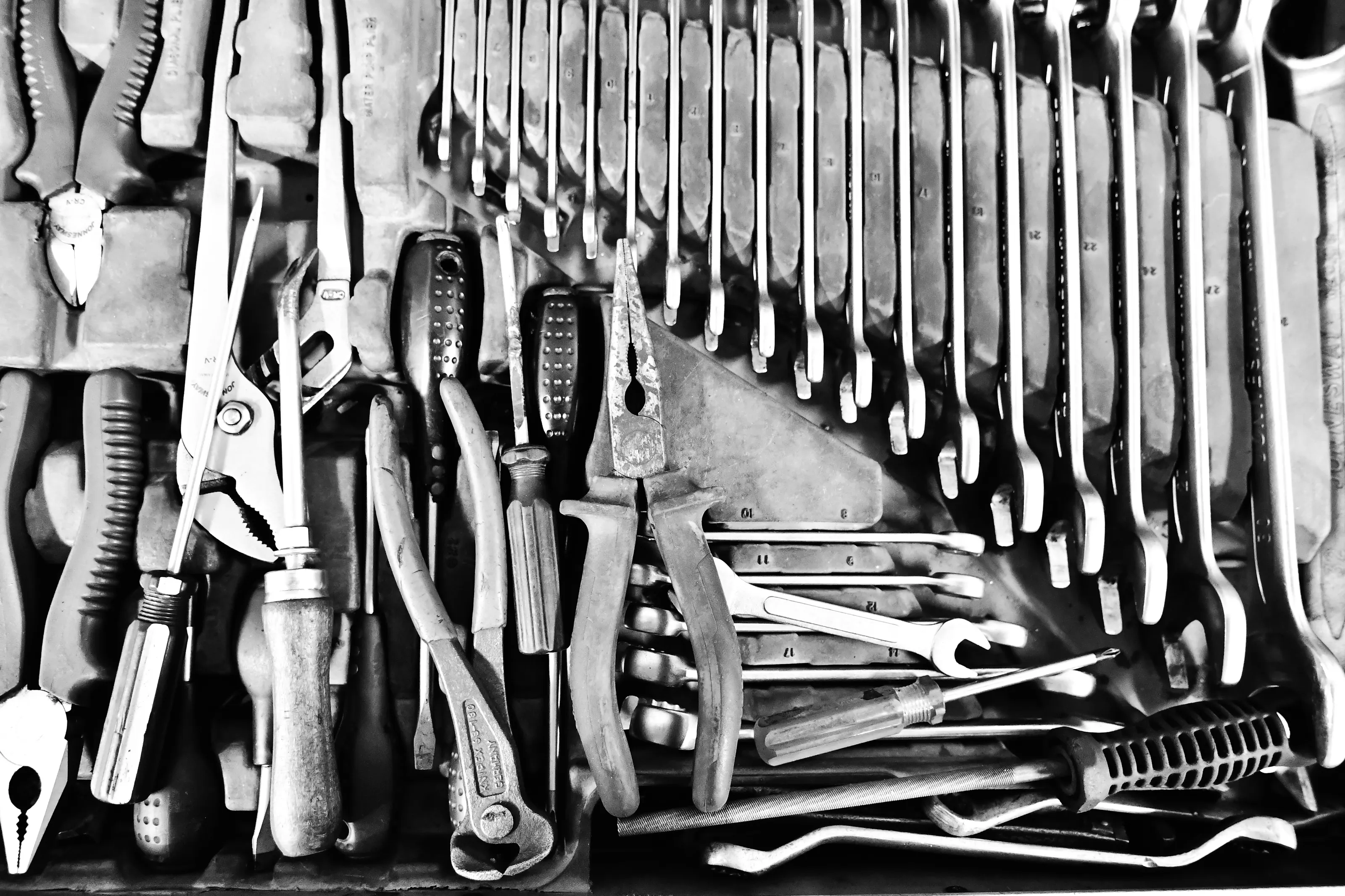 Workshop Tools (in black and white)