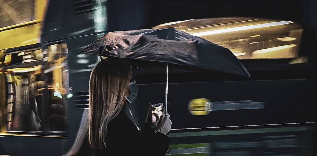 Umbrellas in the Rain in Towns and Cities