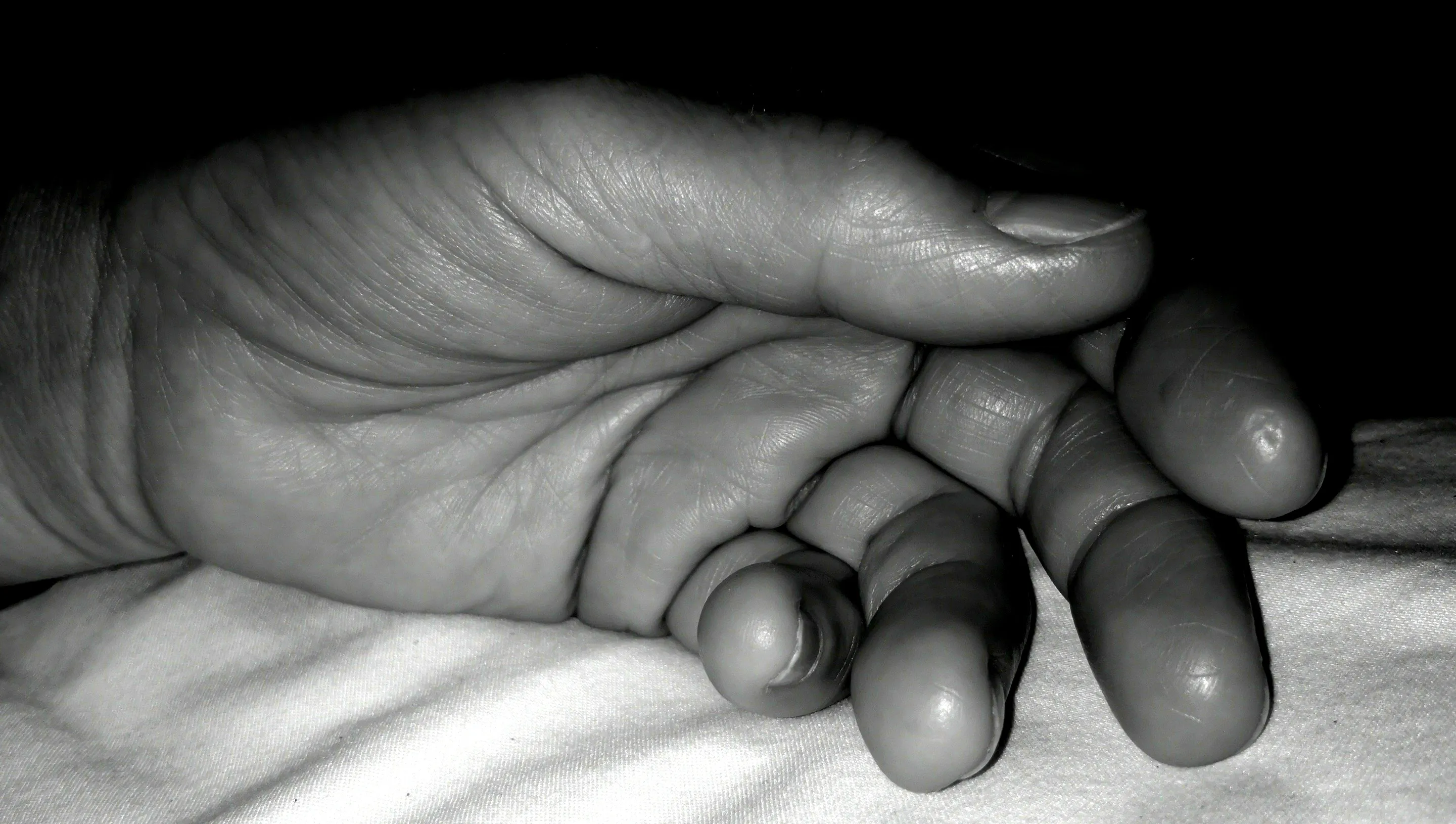 Only Human Hands in Black and White