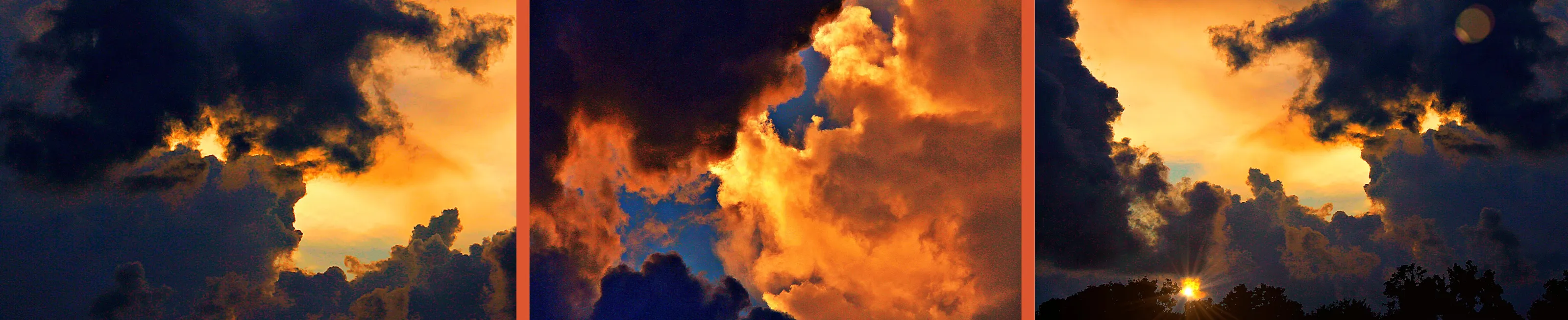 Triptych of Sunrises or Sunsets (in colour)