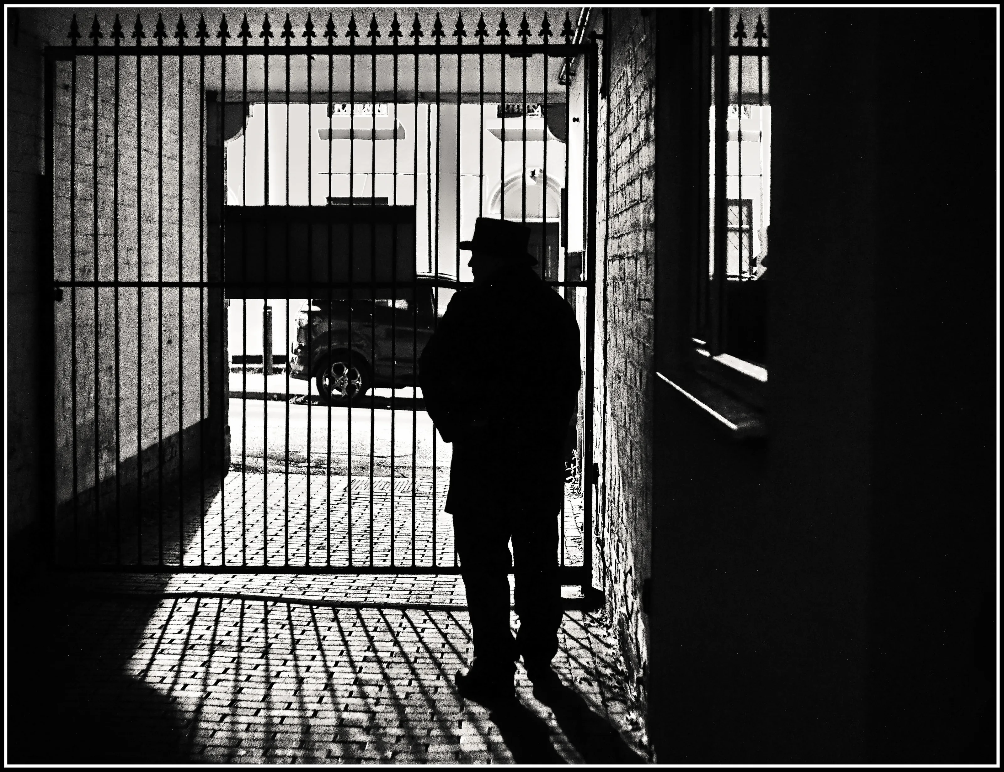 Silhouettes of People in Black and White