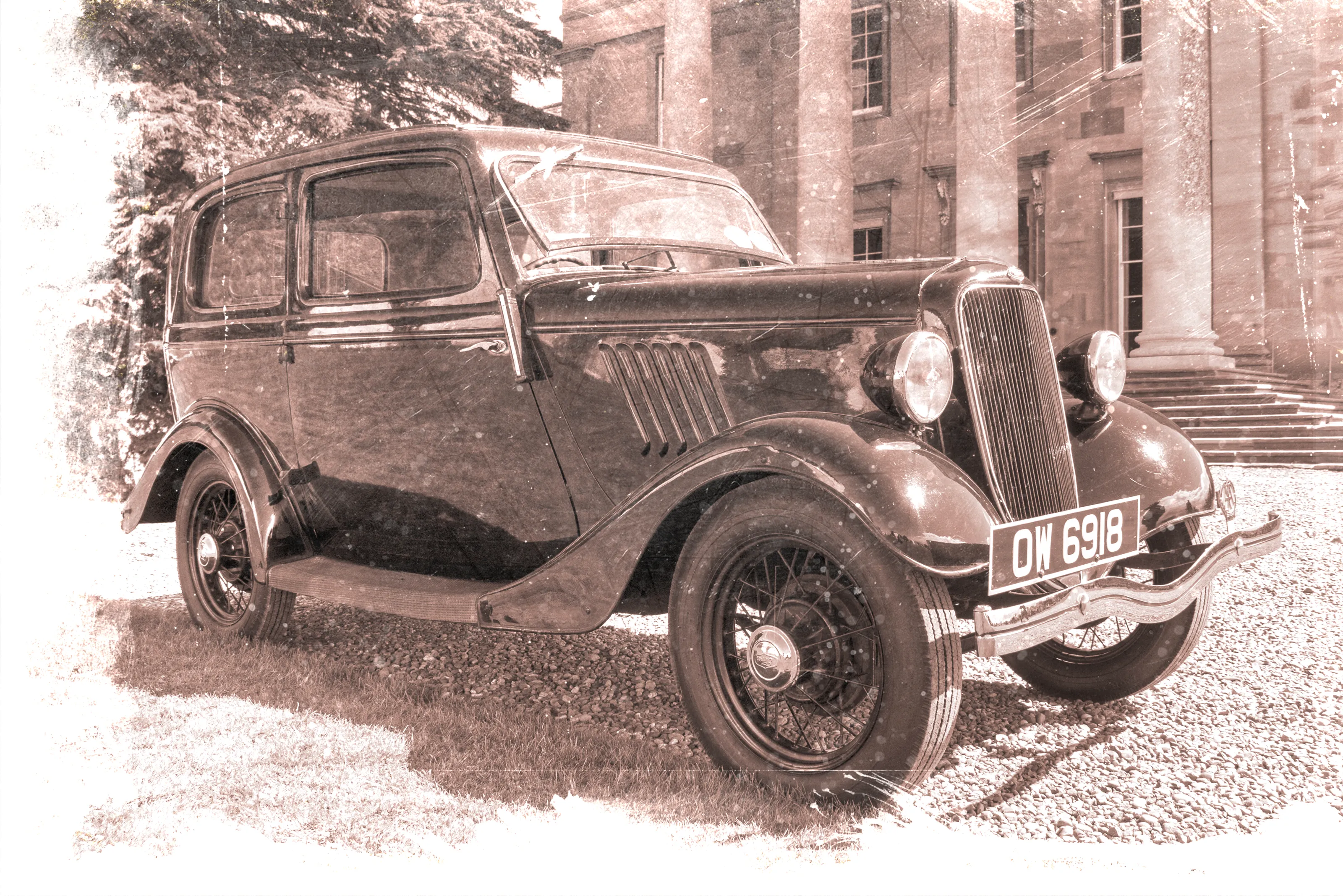 Cars with Vintage Editing Effects