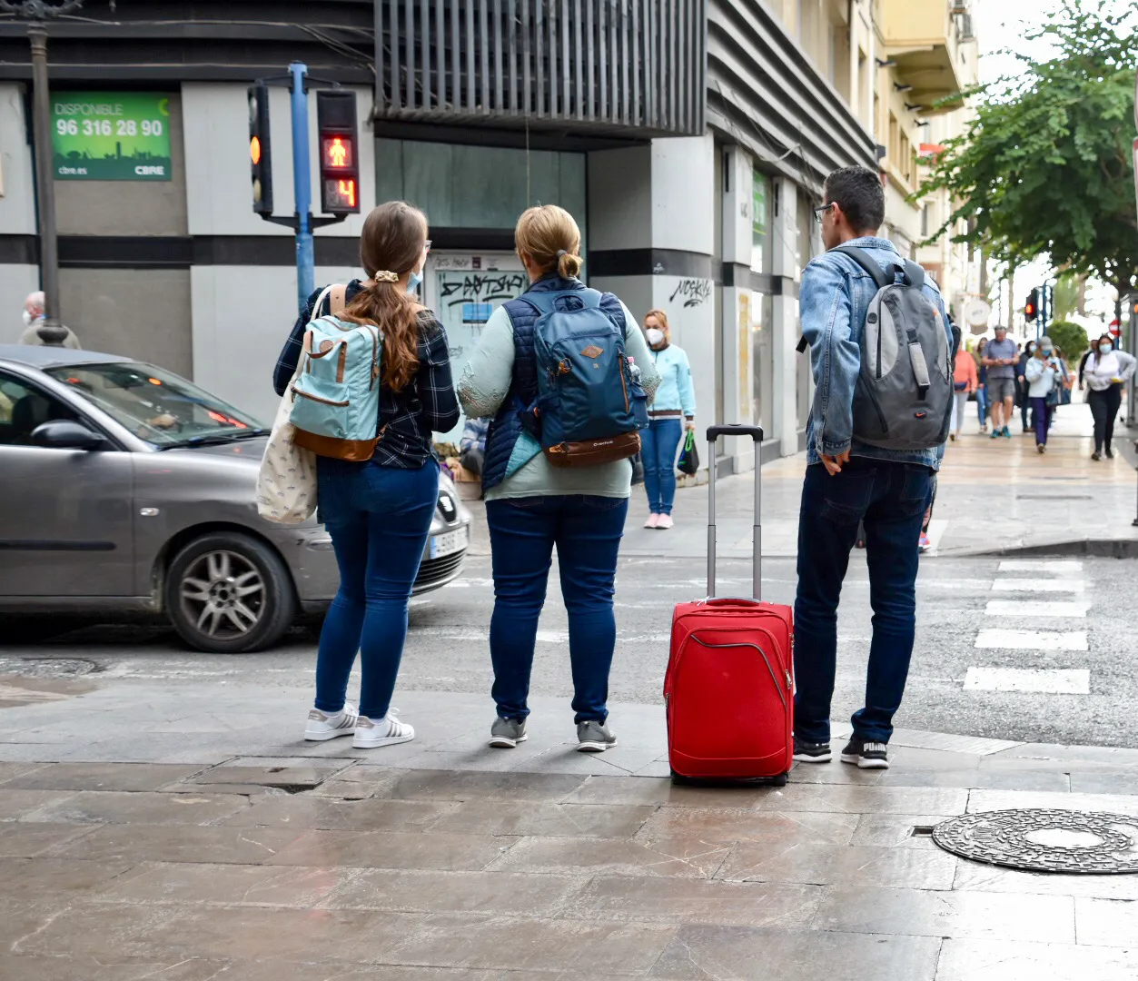 People with Backpacks (in colour)