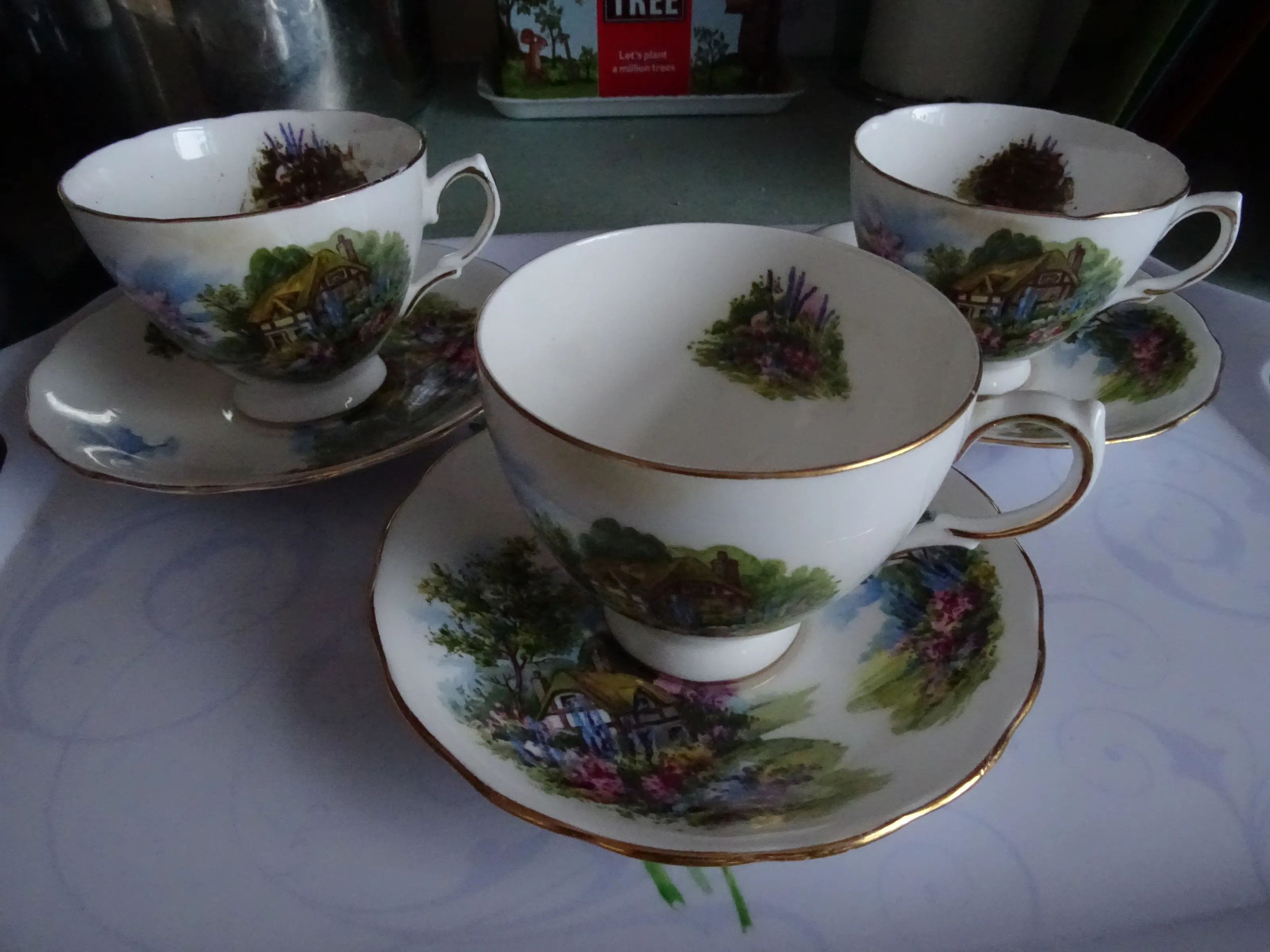 Cups With Saucers (in colour)
