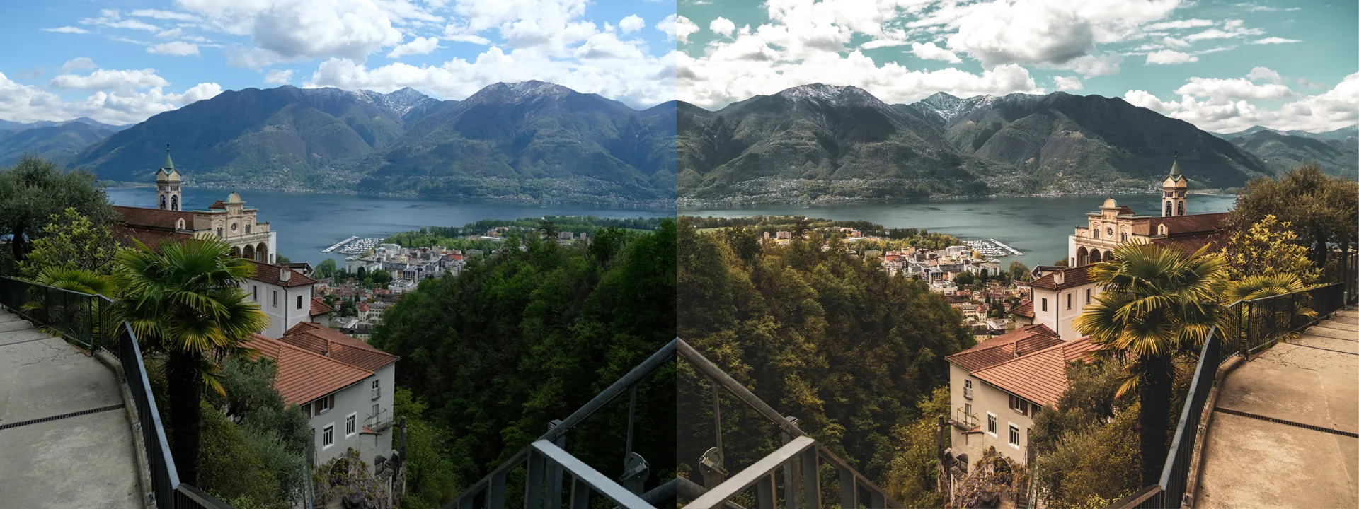 Landscapes Showing Both Before and After Editing