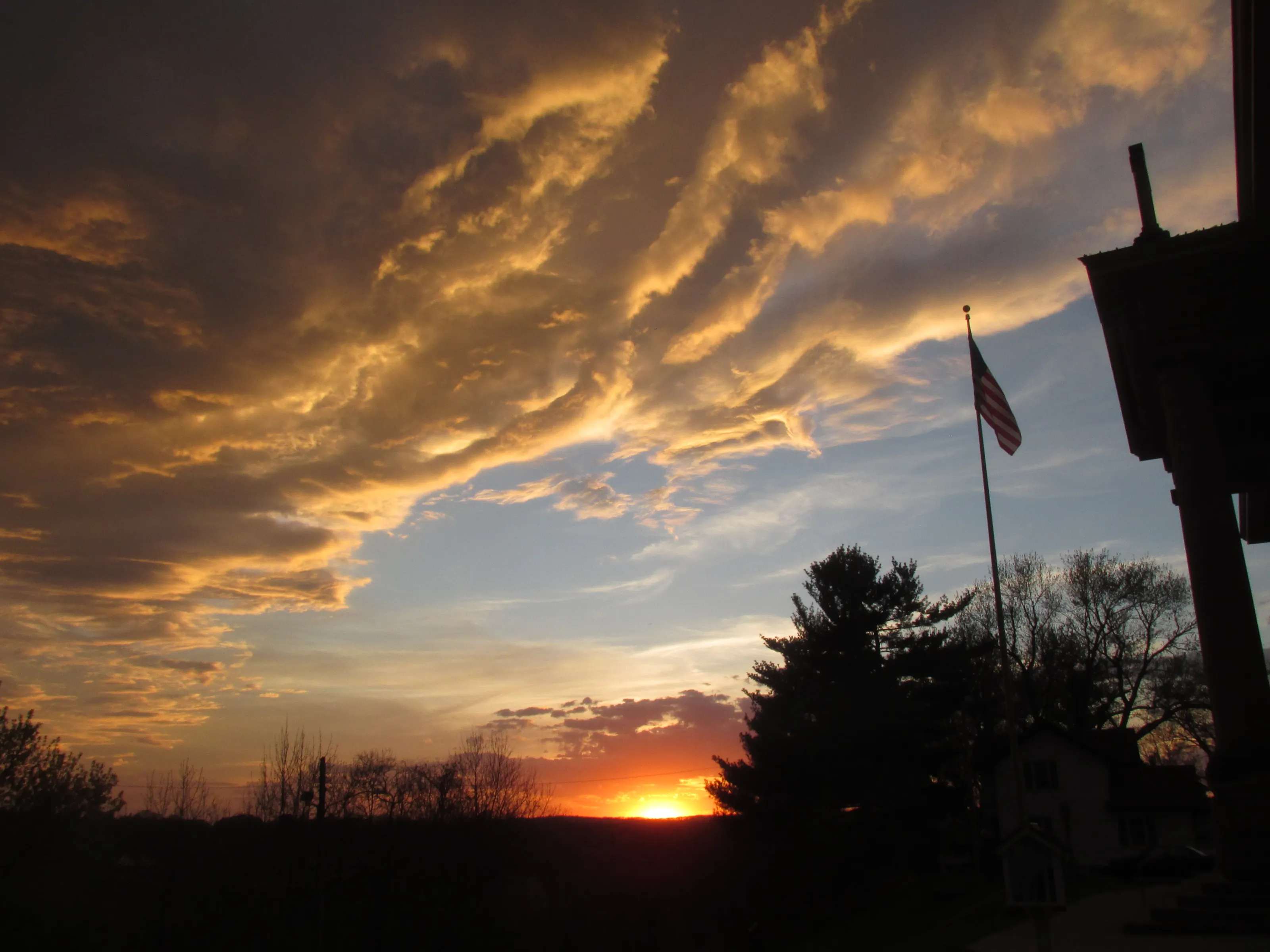 Clouds at Sunrise or Sunset (in colour)