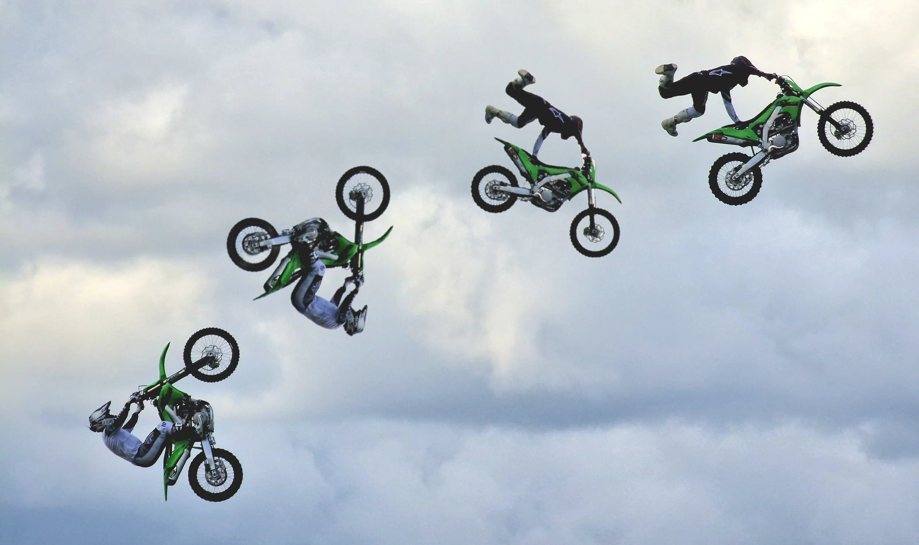Bikes in the Air Doing Stunts