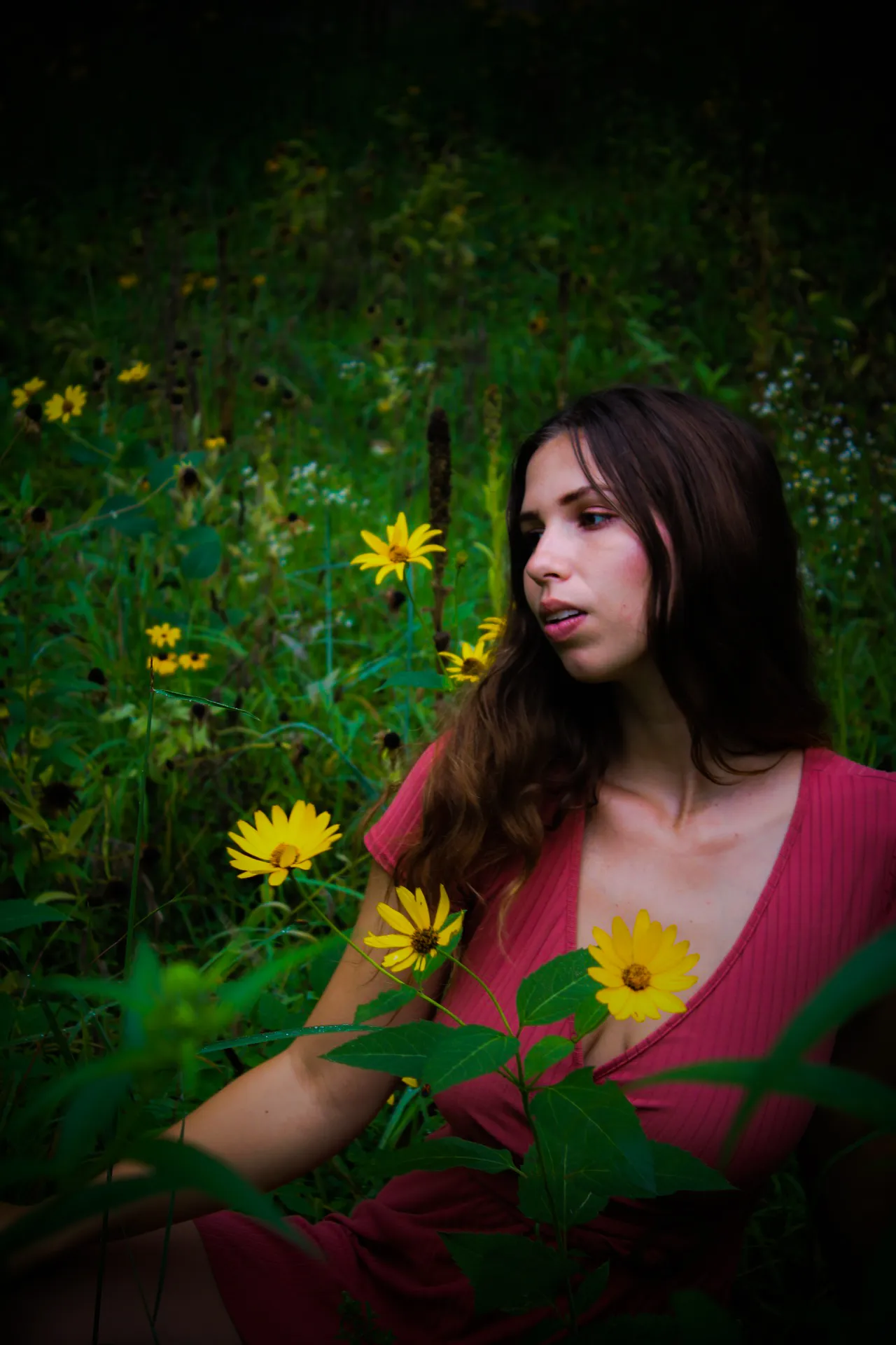 People with Flowers (in colour)