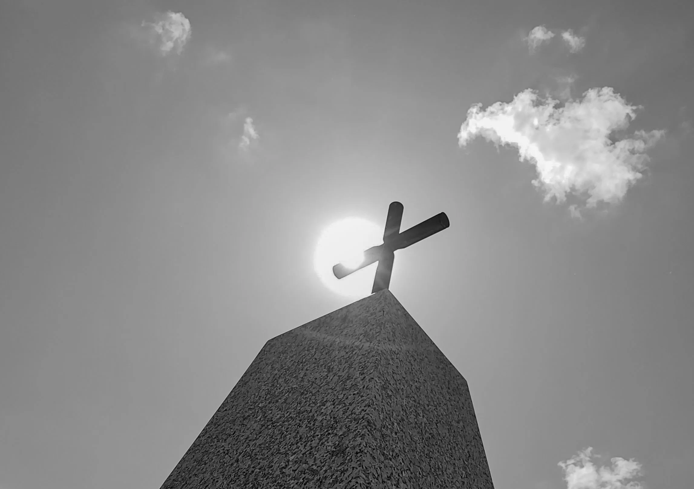 The Sun Behind Something in Black and White