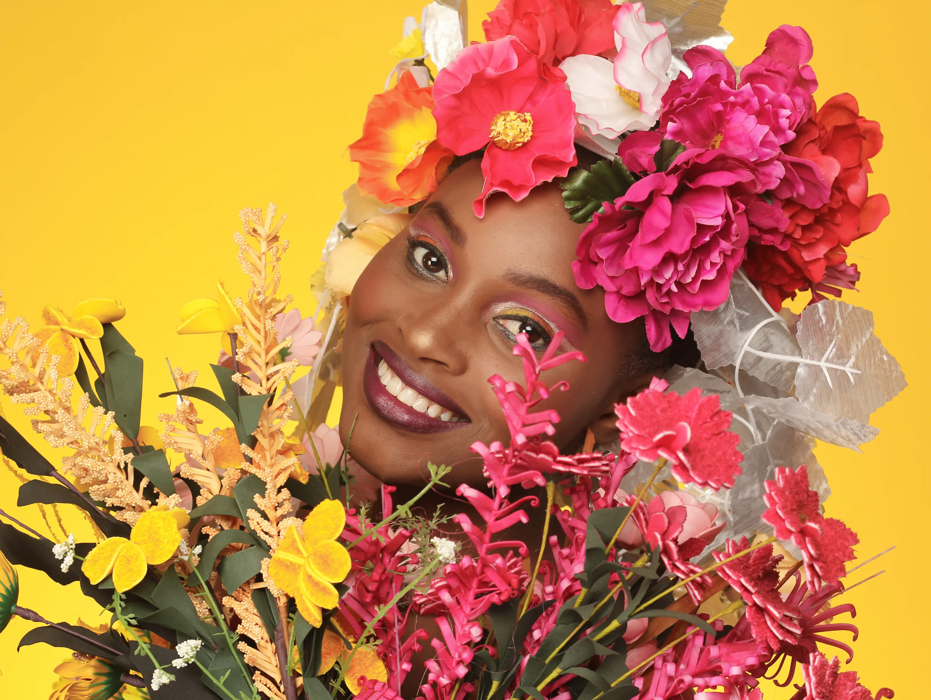 People with Flowers (in colour)