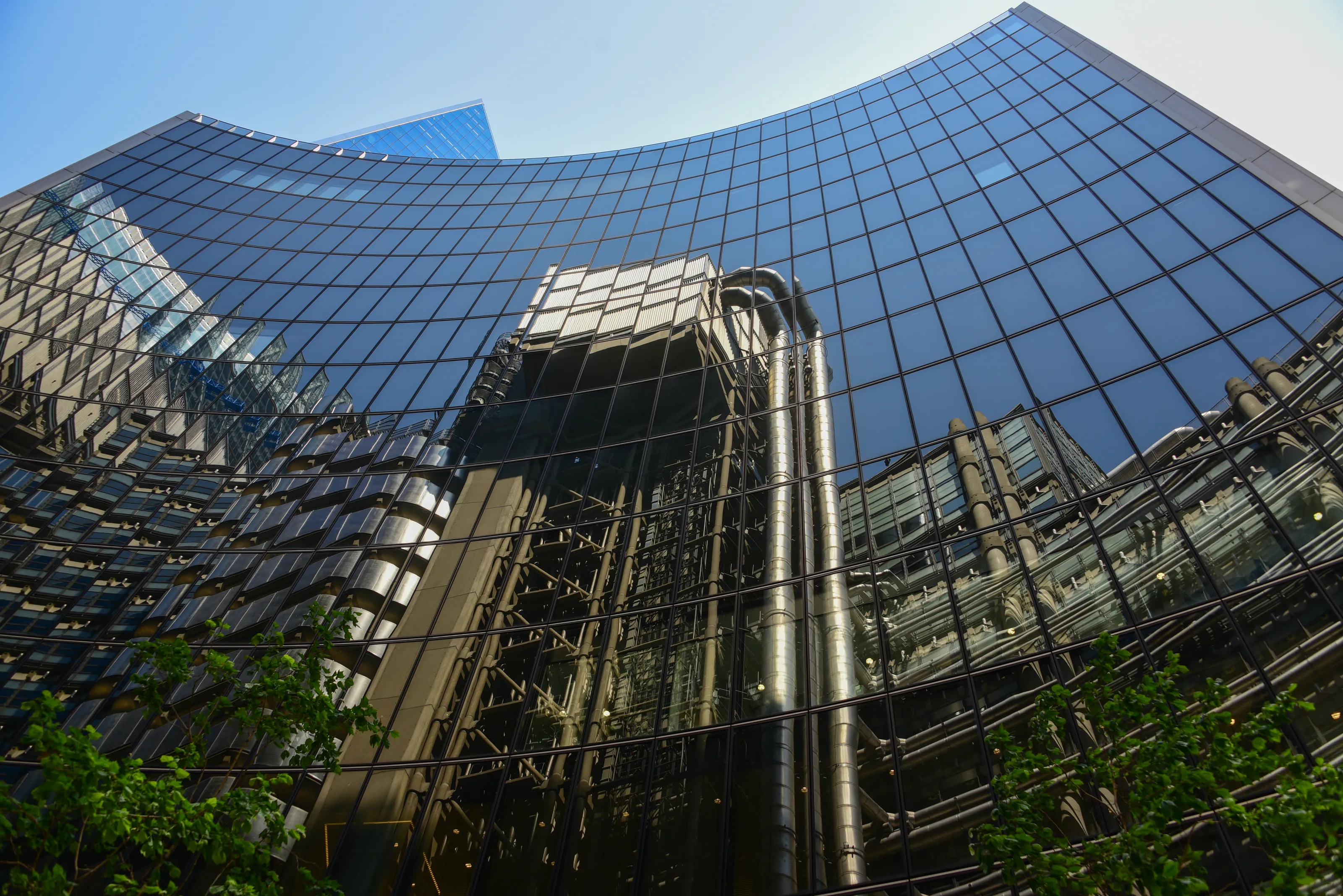 Reflections of Buildings on Another Building