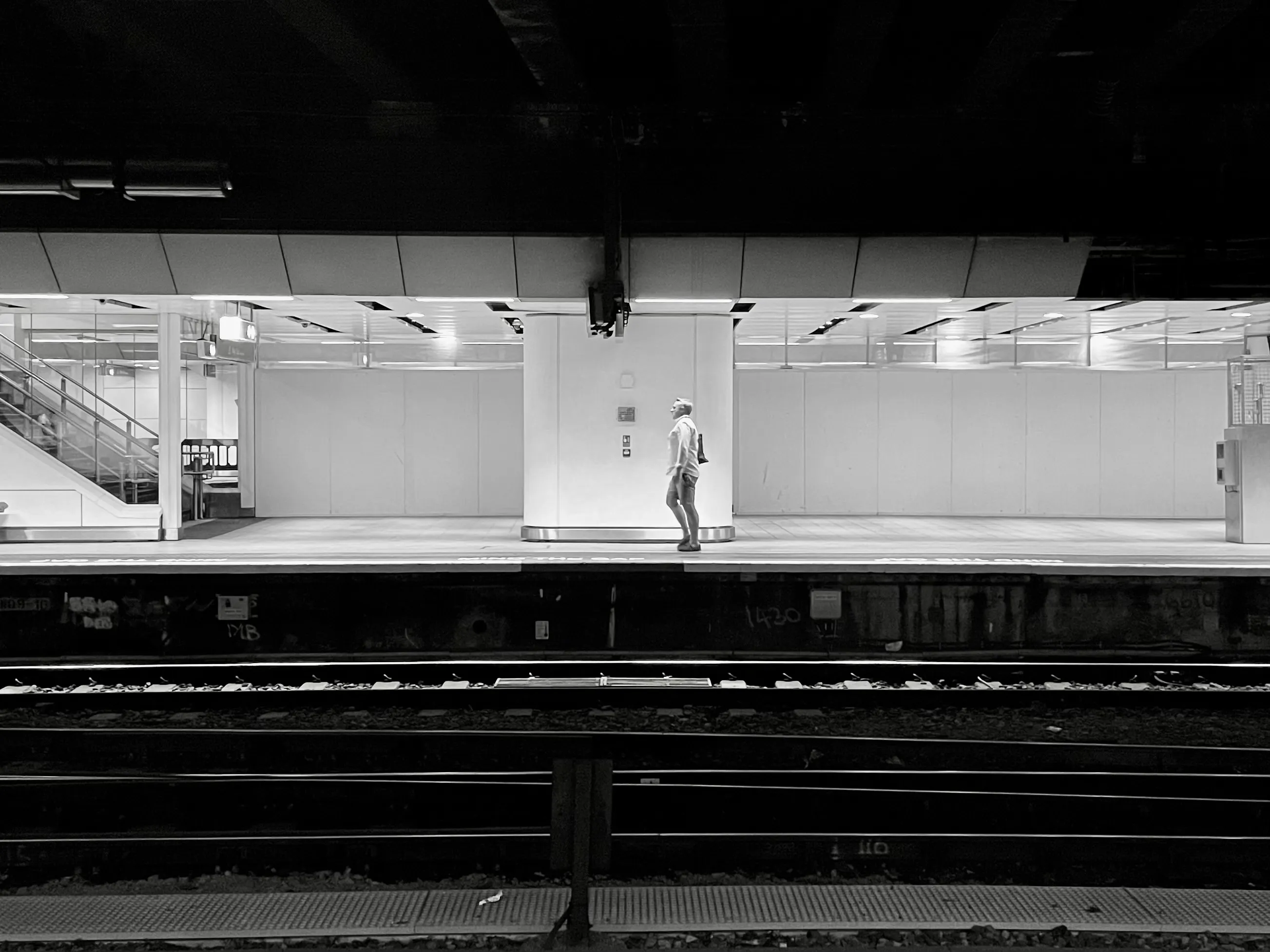 A Single Person in Black and White