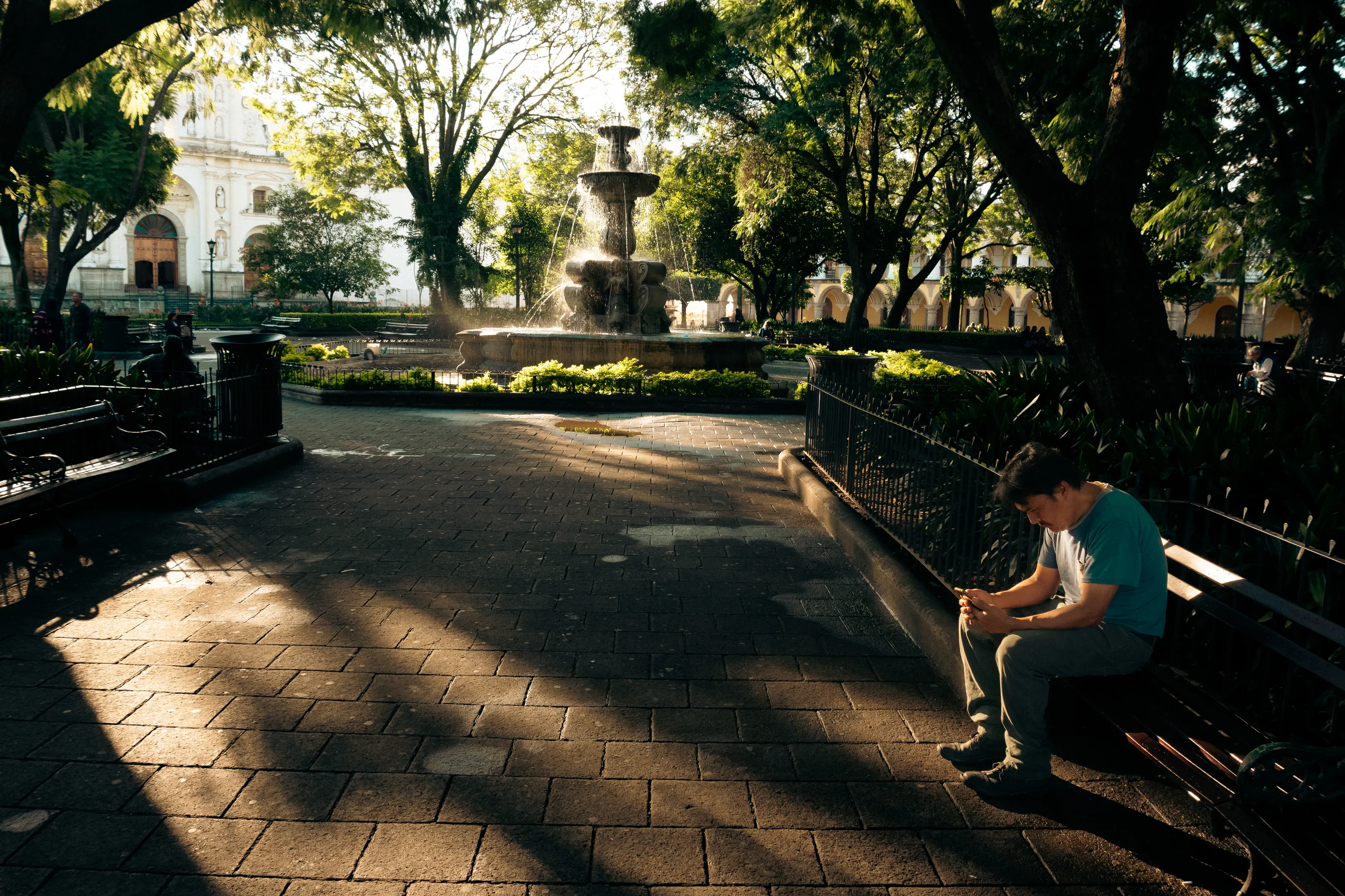 People Sitting on Outdoor Benches