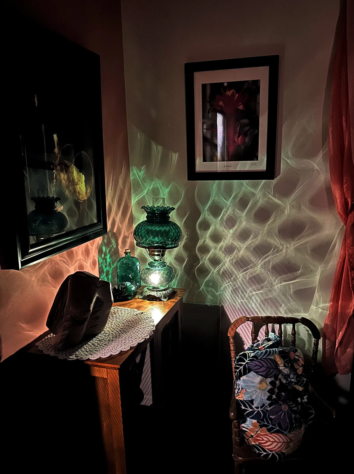 Patterns from Lamplight on Walls and Ceilings