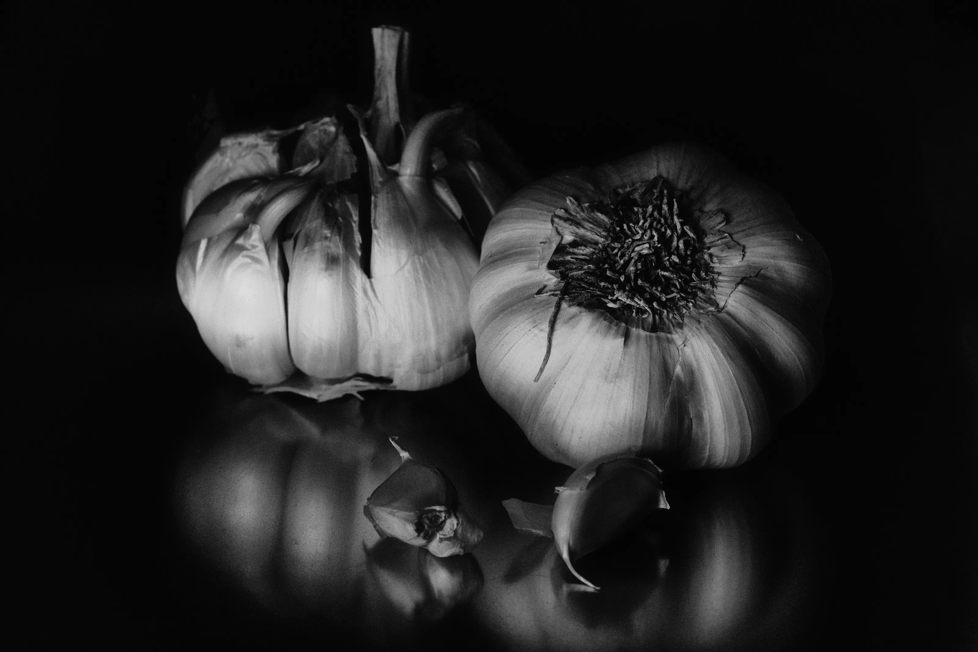 Food Up Close in Black and White