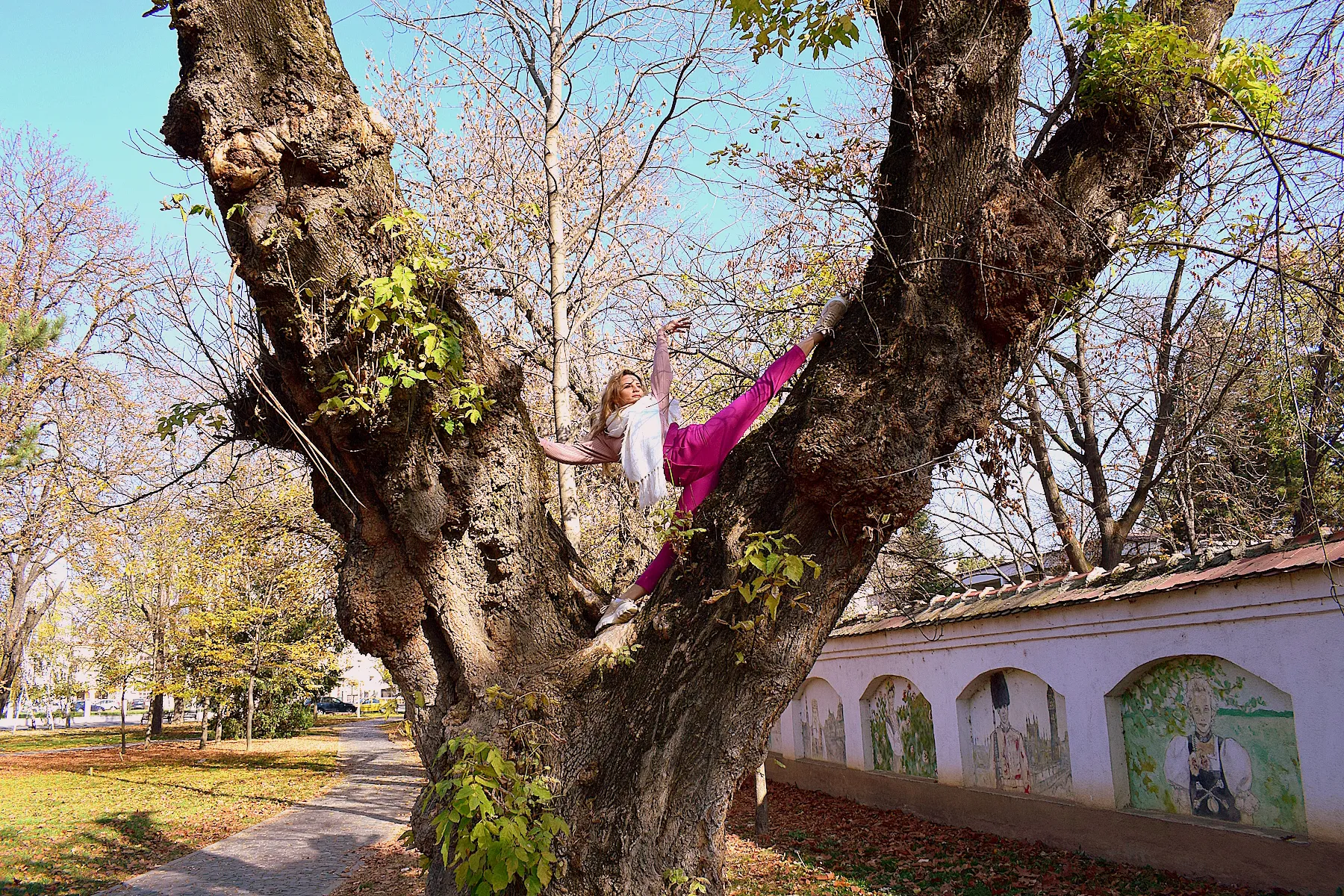 People Outdoors in Unusual Places
