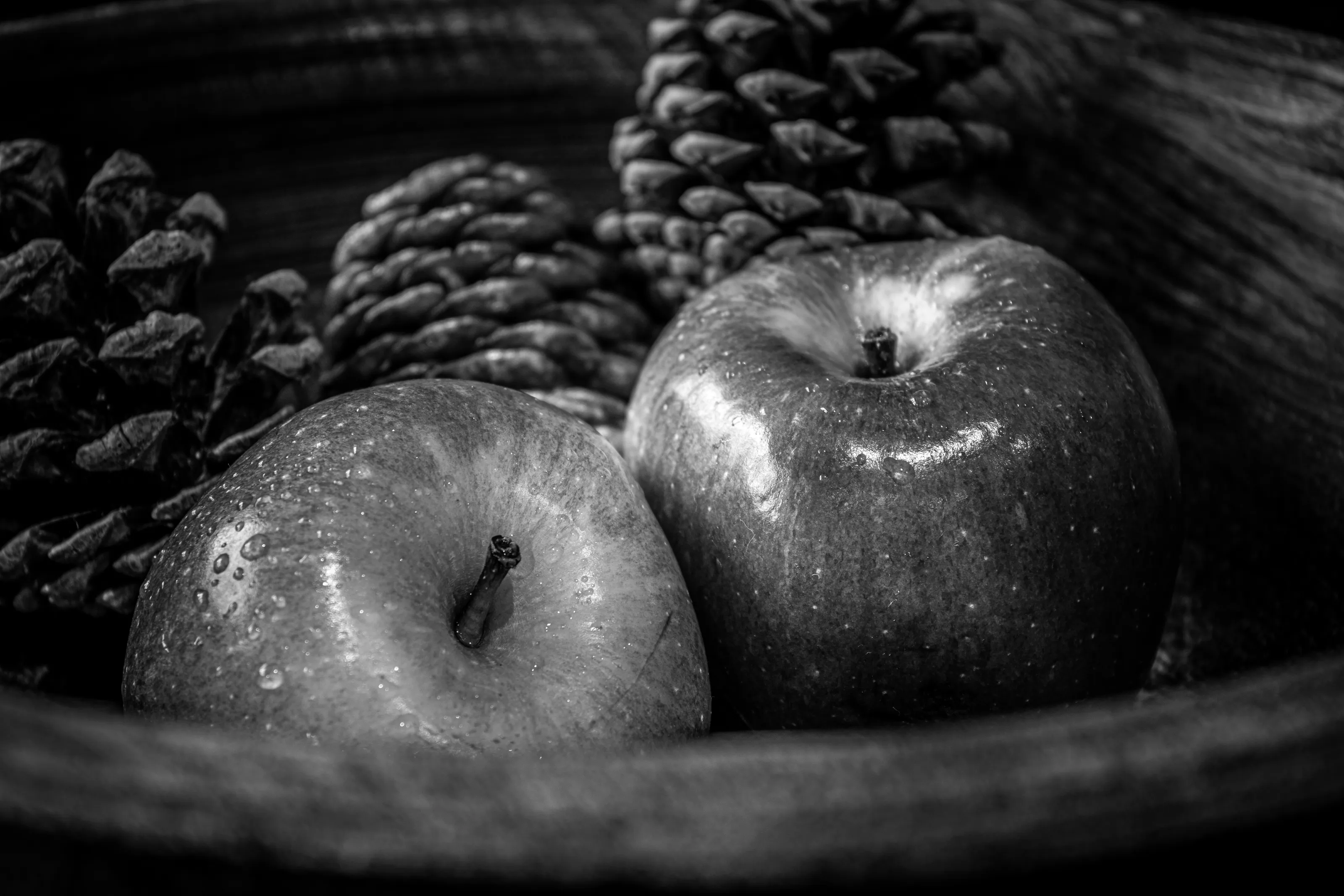 Fruit and Vegetables in Black and White