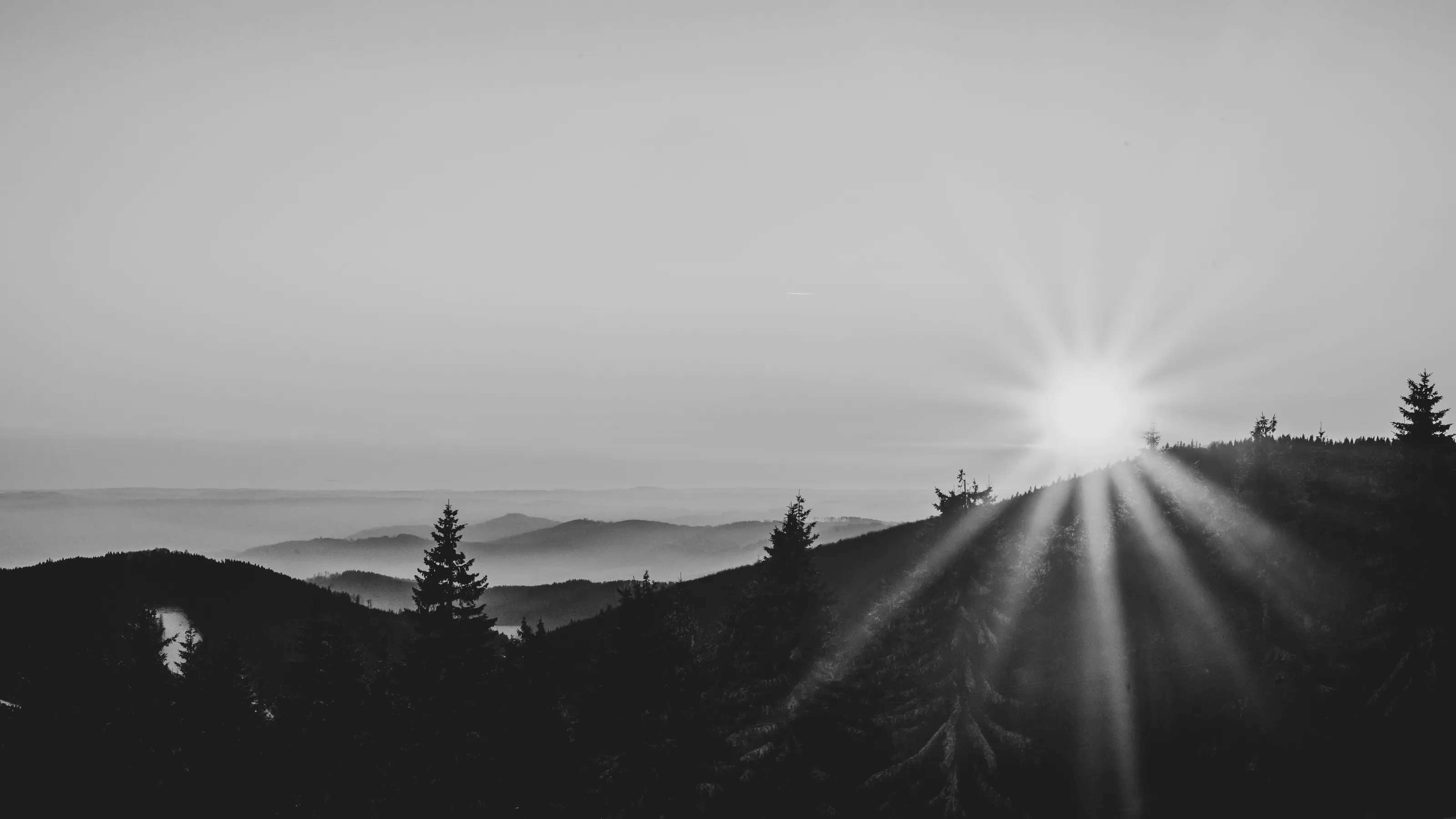 Sunrise and Sunset in Black and White