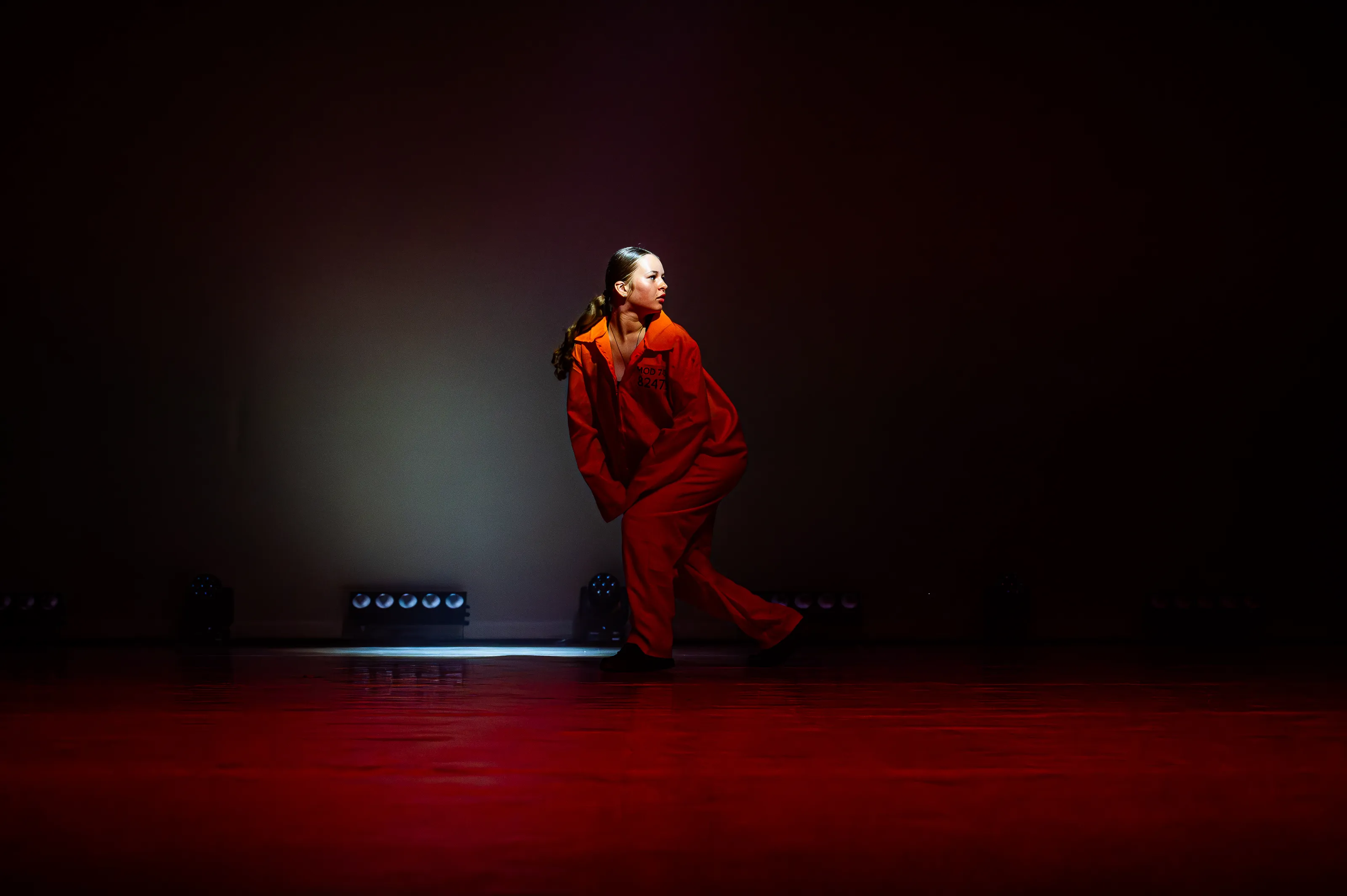 One Person Alone on Stage