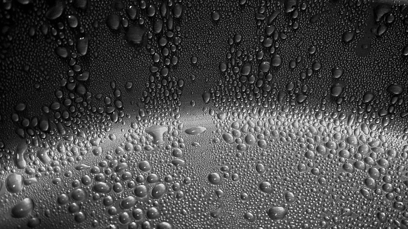 Water droplets.