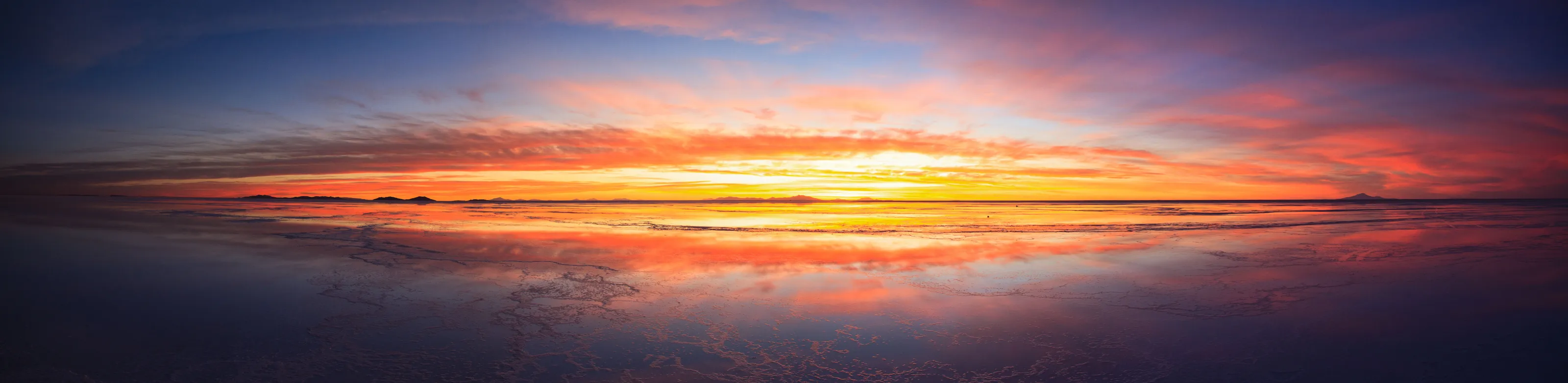 Reflected sunset panorama