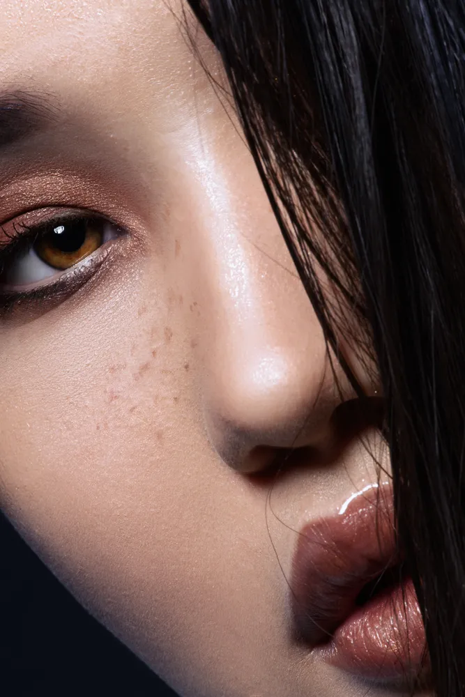 Fashion close-up portrait of asian girl
