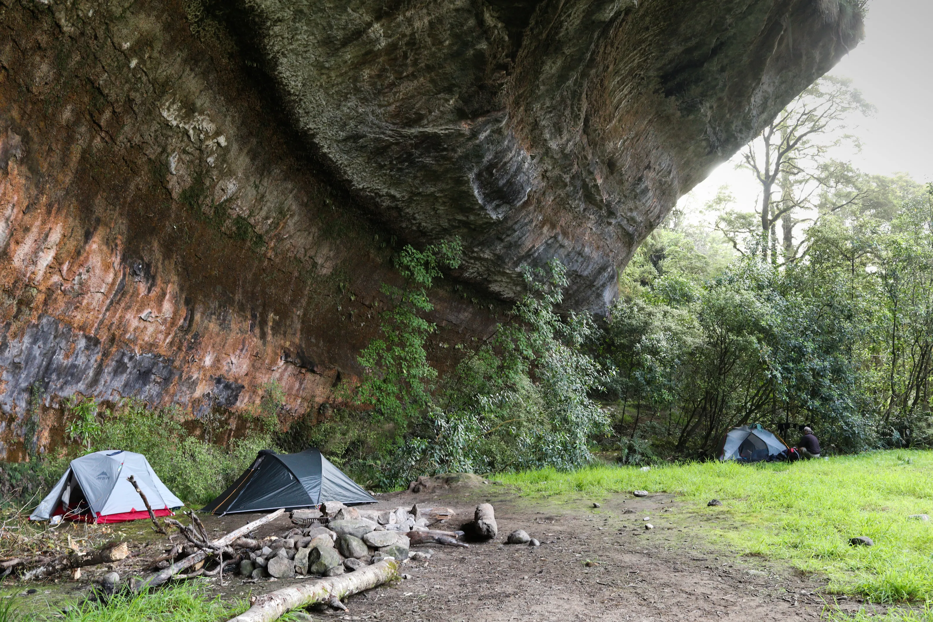 Camp at Ballroom Overhang, West Coast, New Zealand