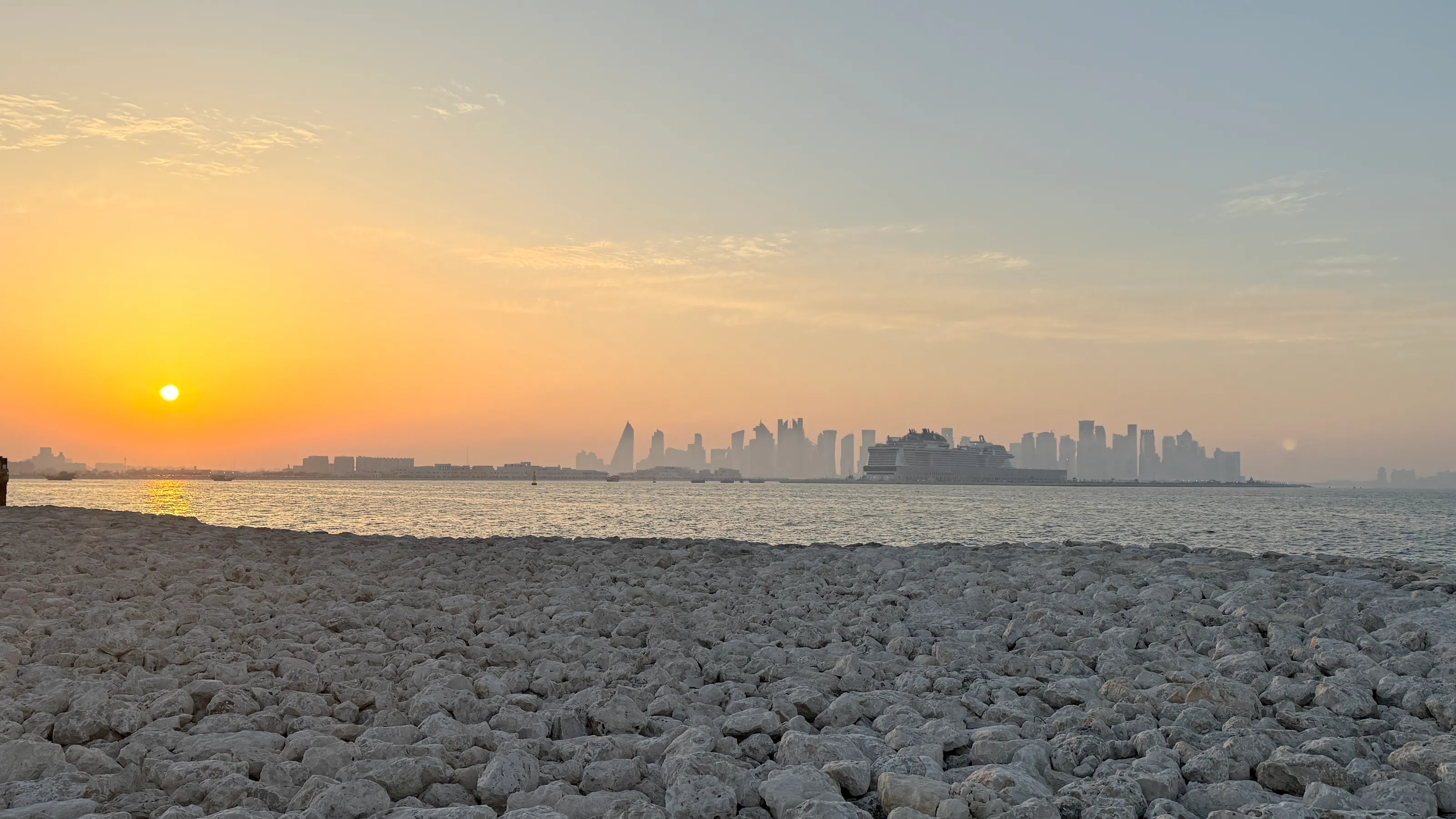 Scenic Sunset of Doha Port