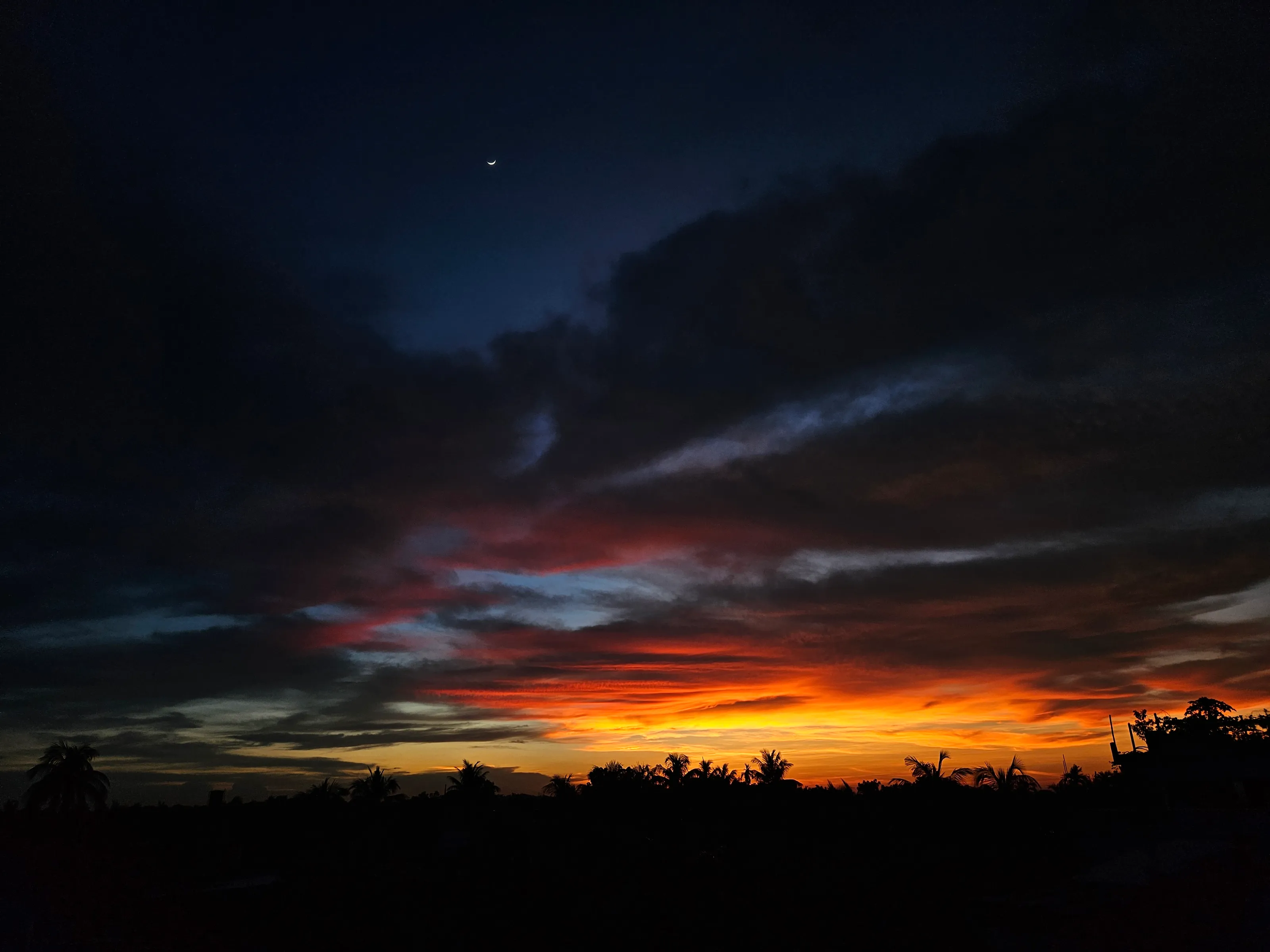 A sky glowing with fire