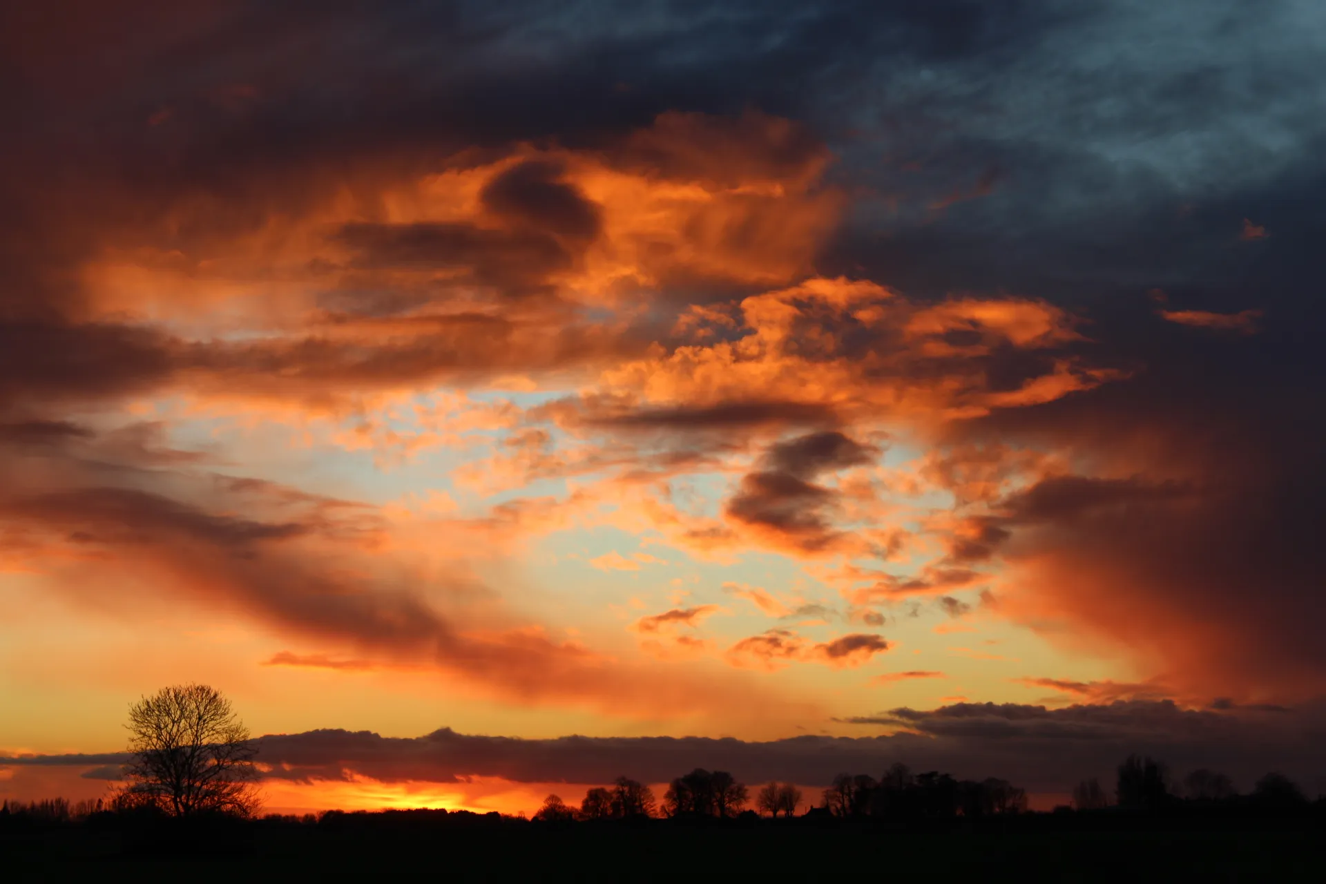 Fiery skies