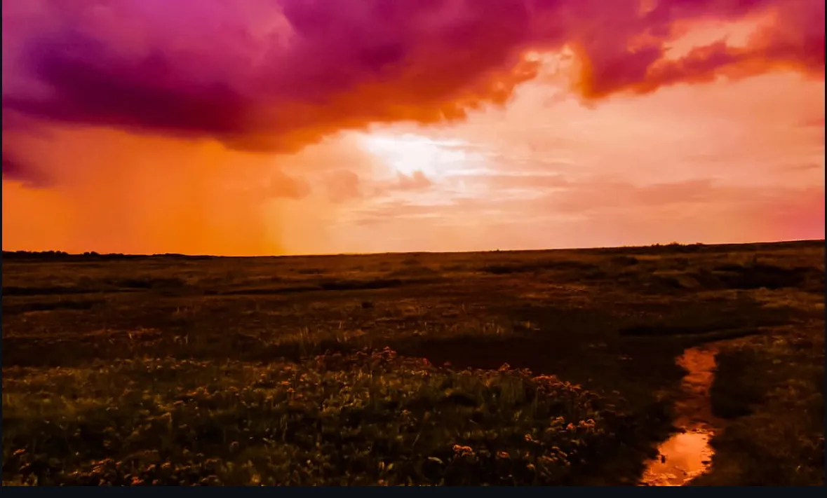 Ember skies of whispering plains