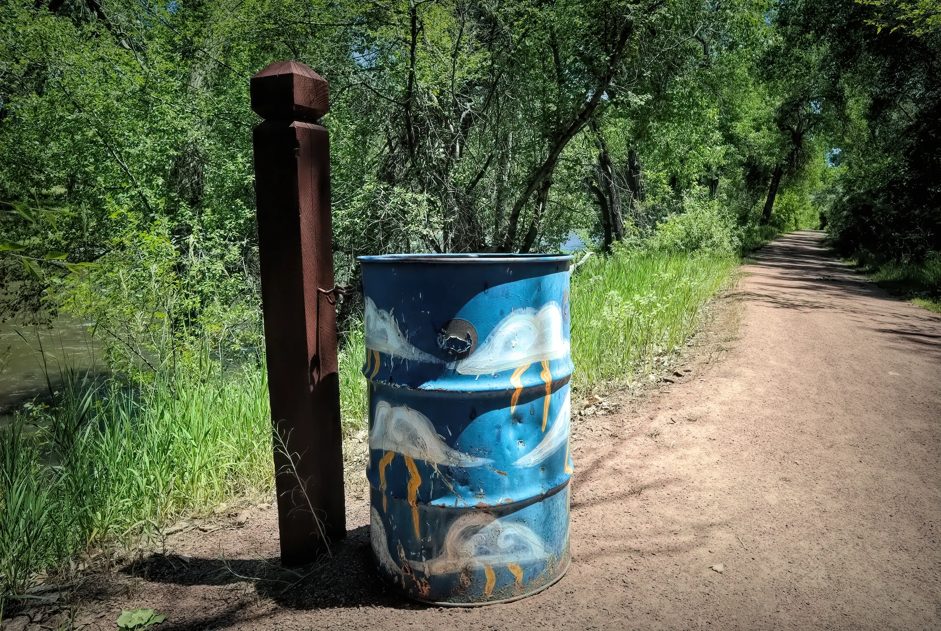 Trash Receptacles in Beautiful Surroundings
