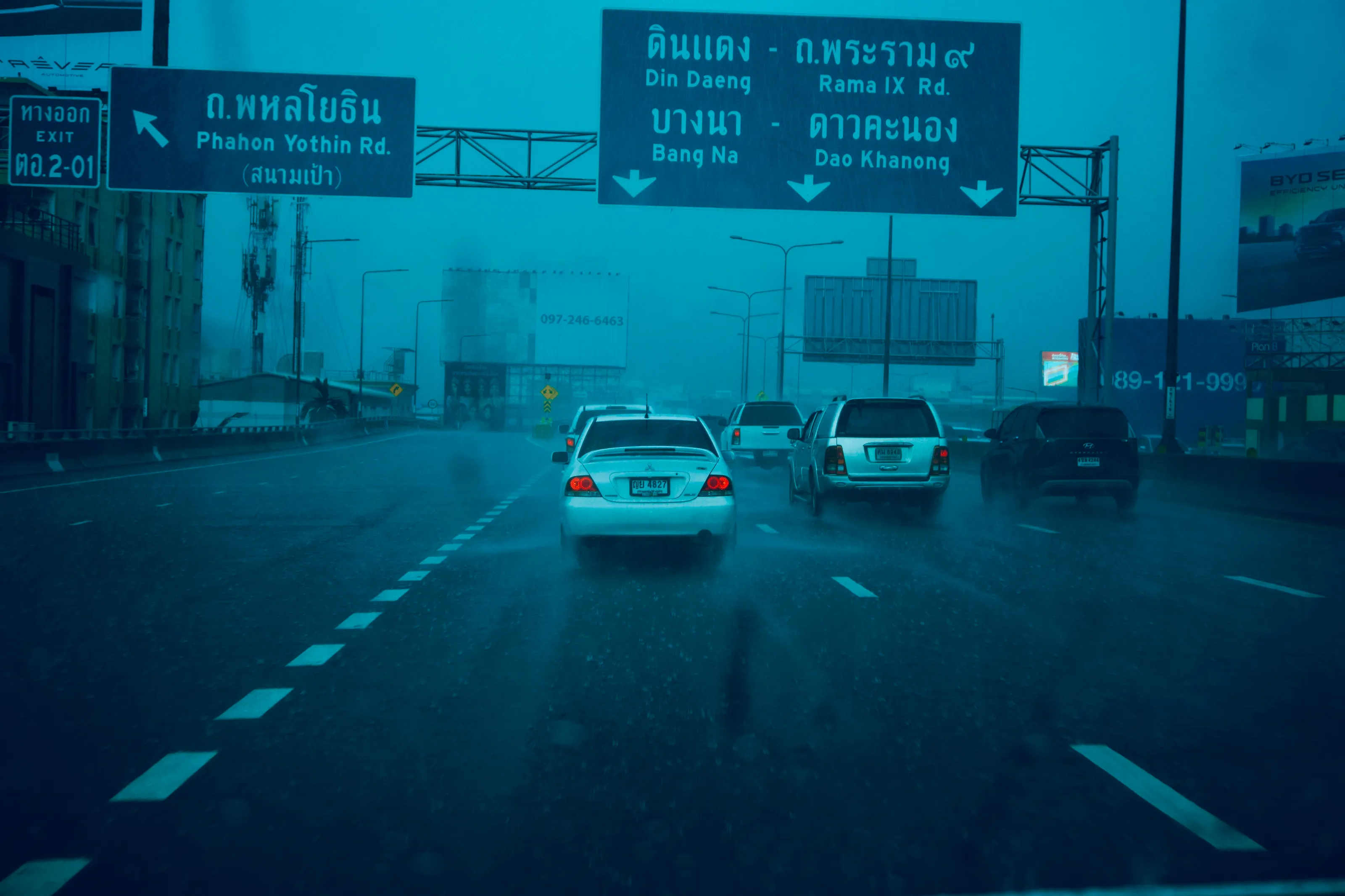 Cold Gloomy rainy day after a long day of tireless work everybody is ready to head home