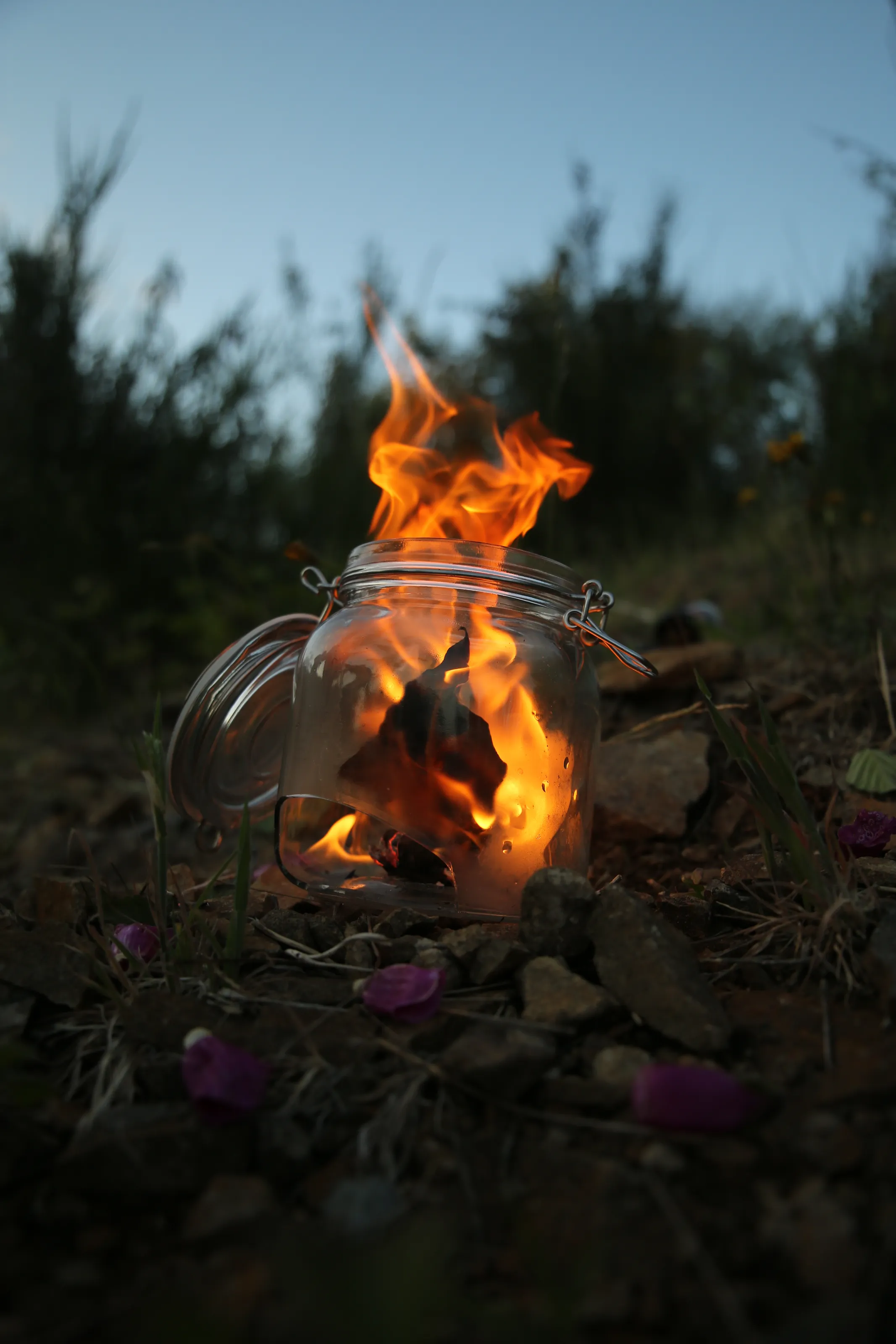Fire in a jar