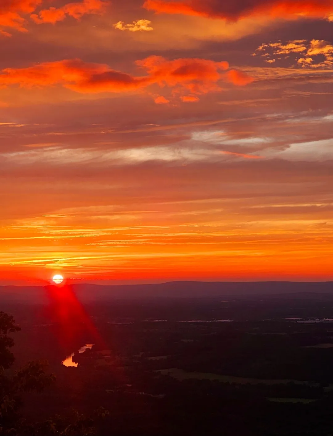 Evening  sunset  overlooking the valley