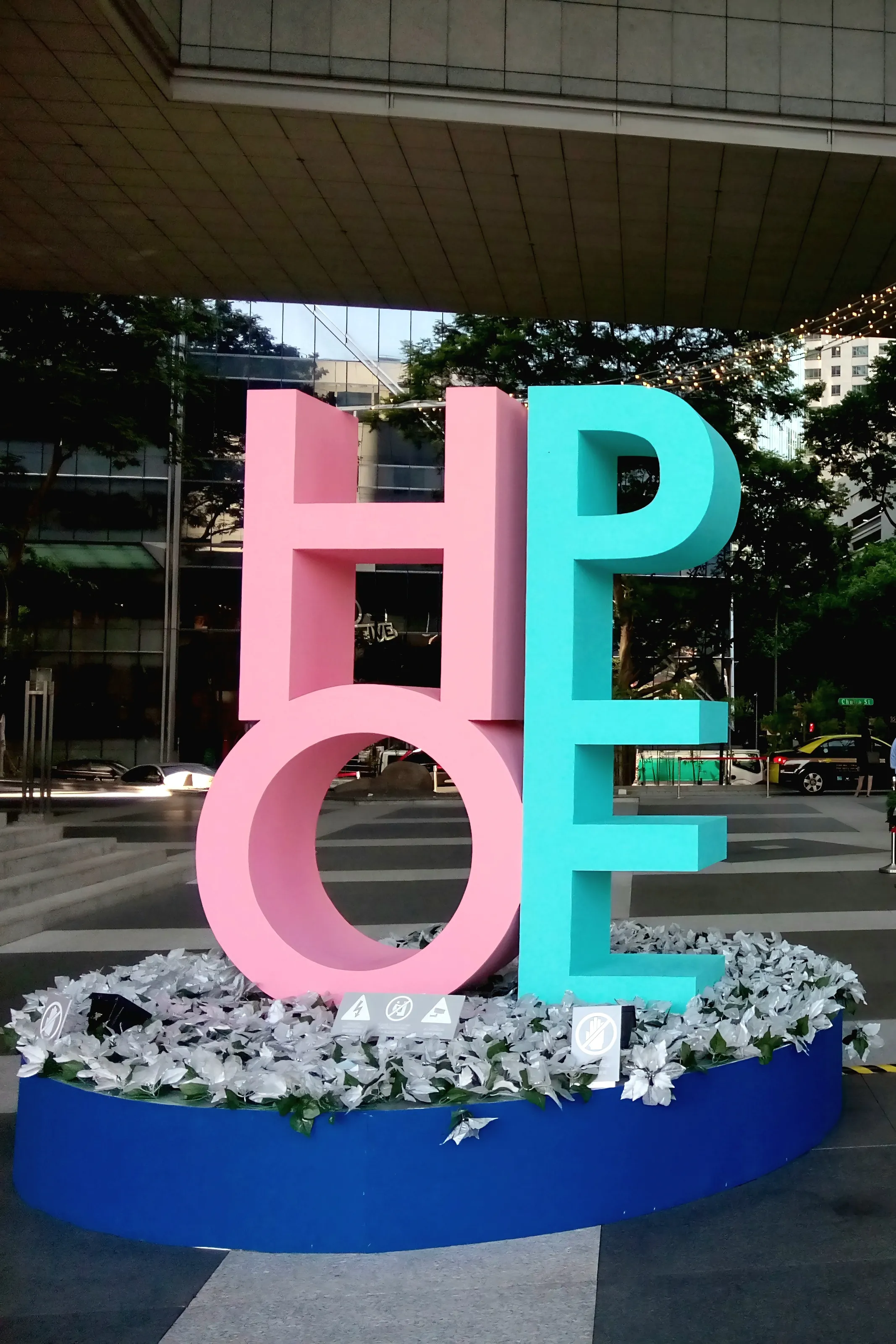 Pink and green letters
