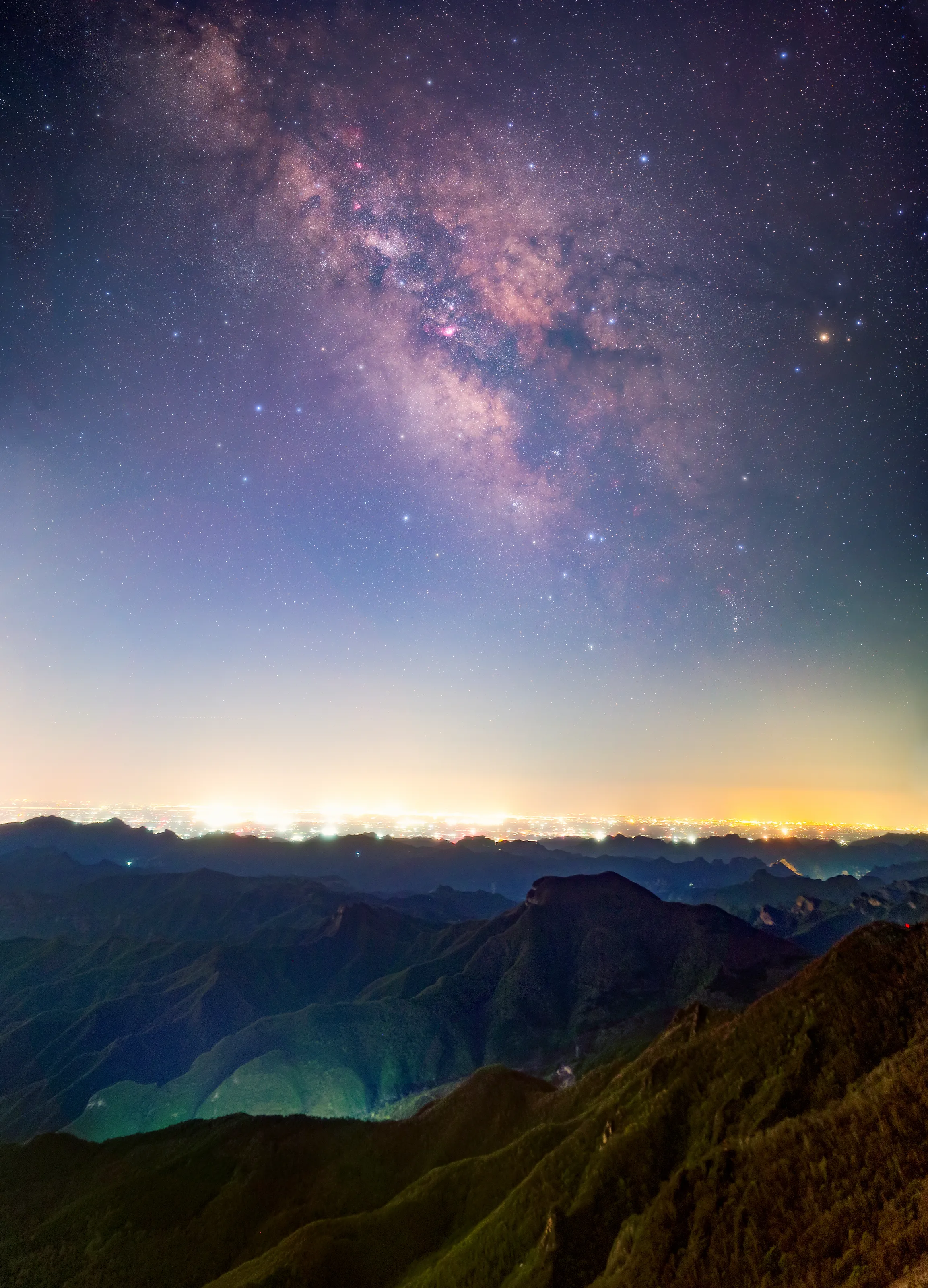 The Milky Way over Urban Light Pollution