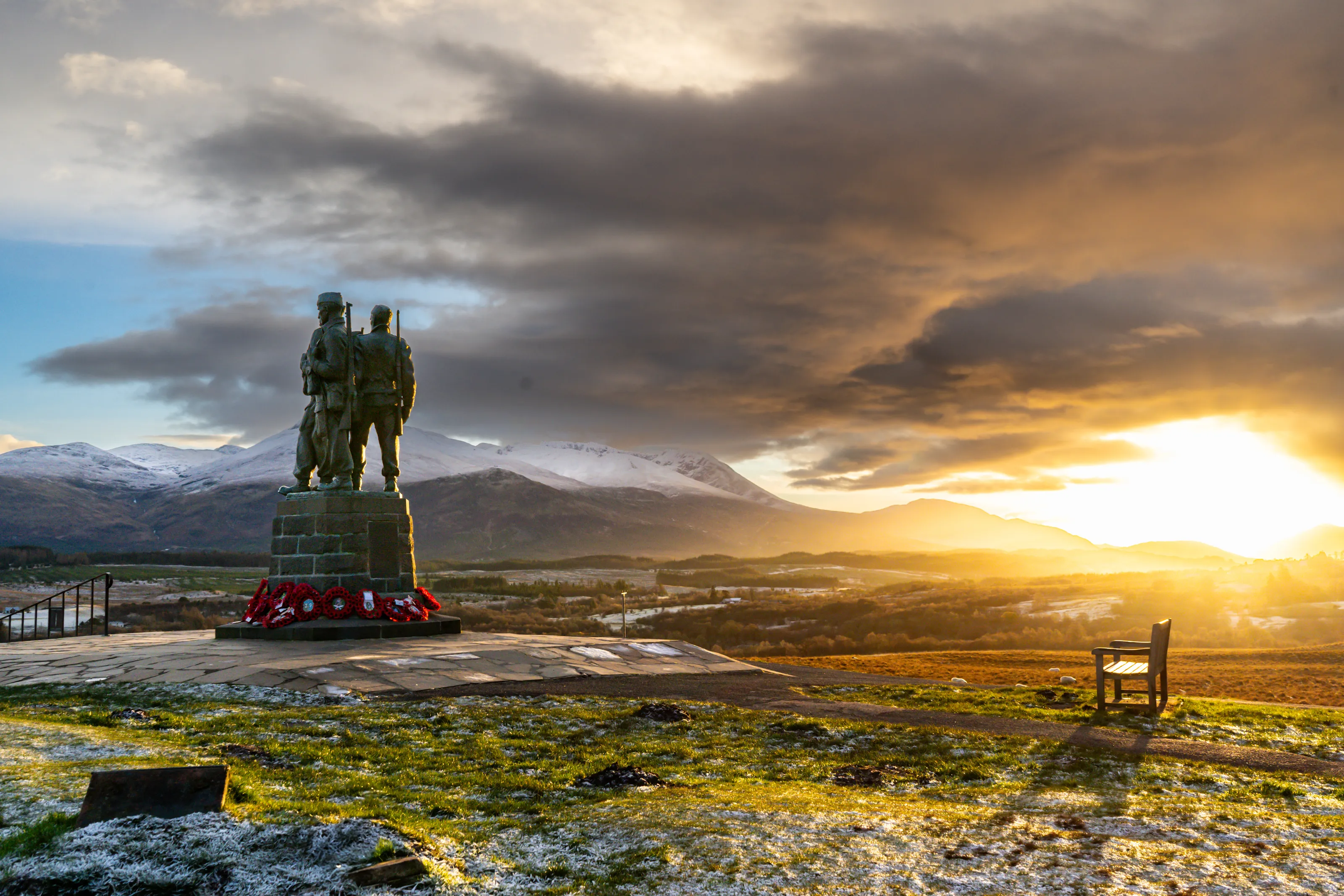 Commando Memorial at sunset