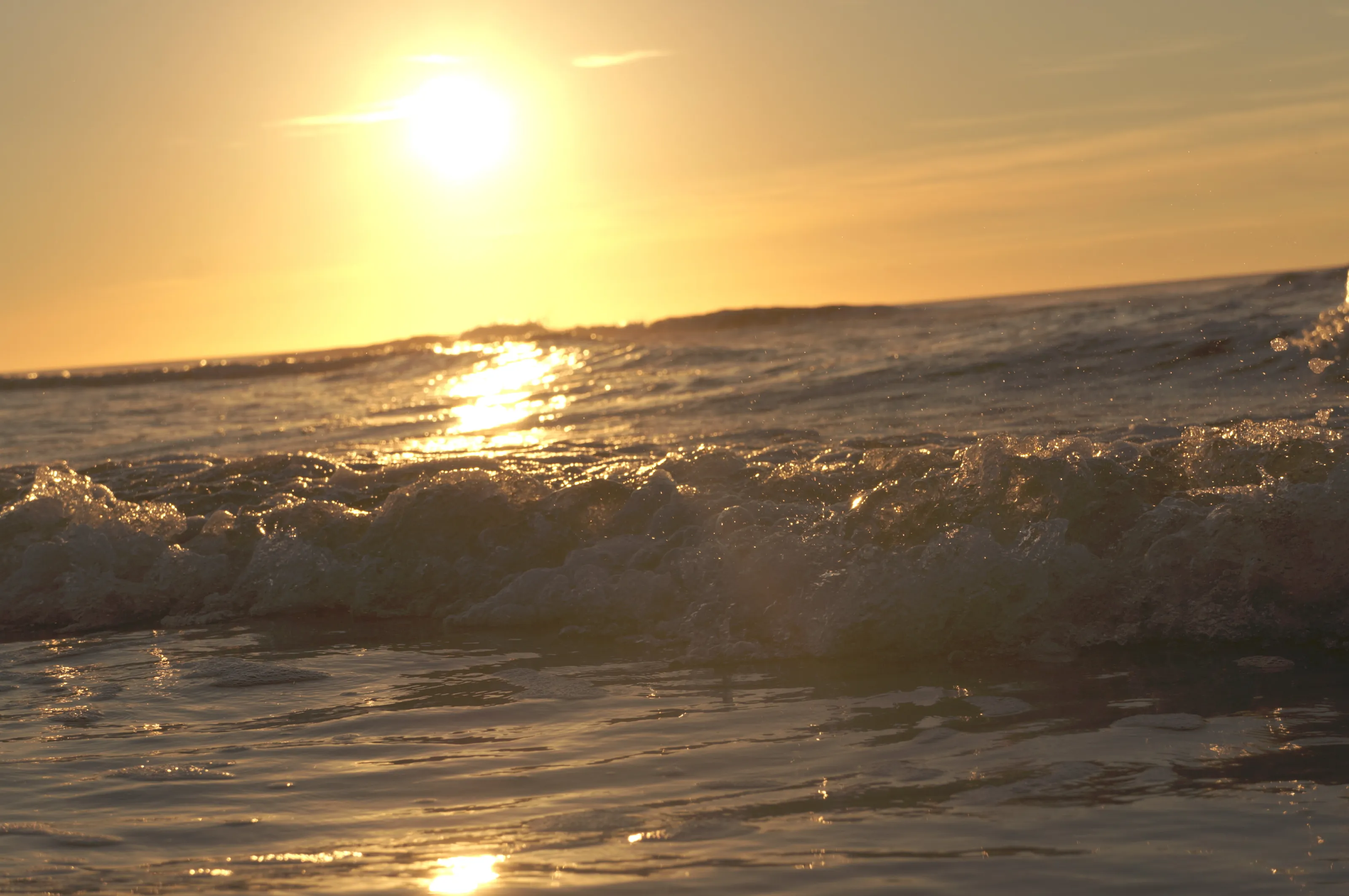 Ocean waves at sunrise