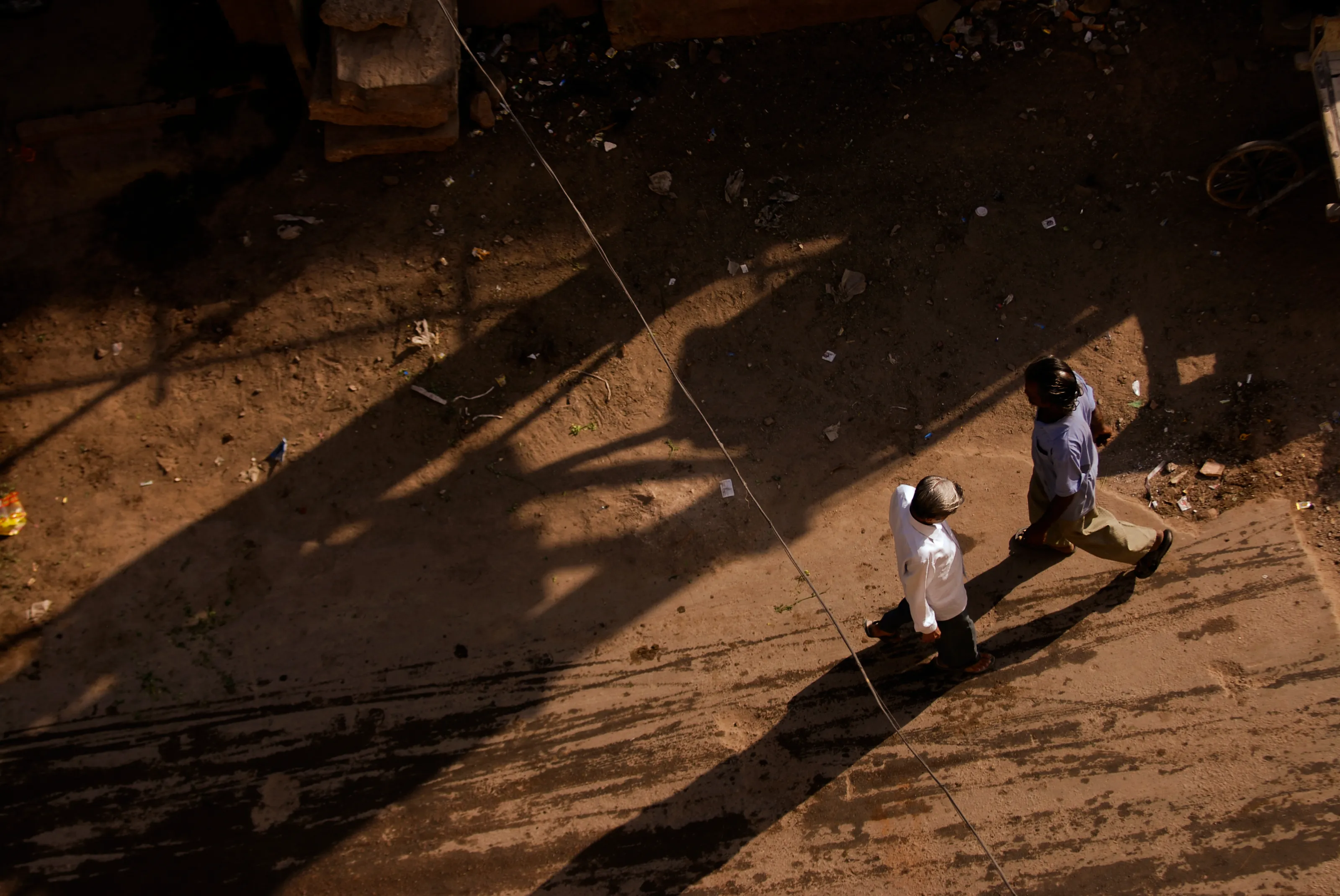 Walking men in India