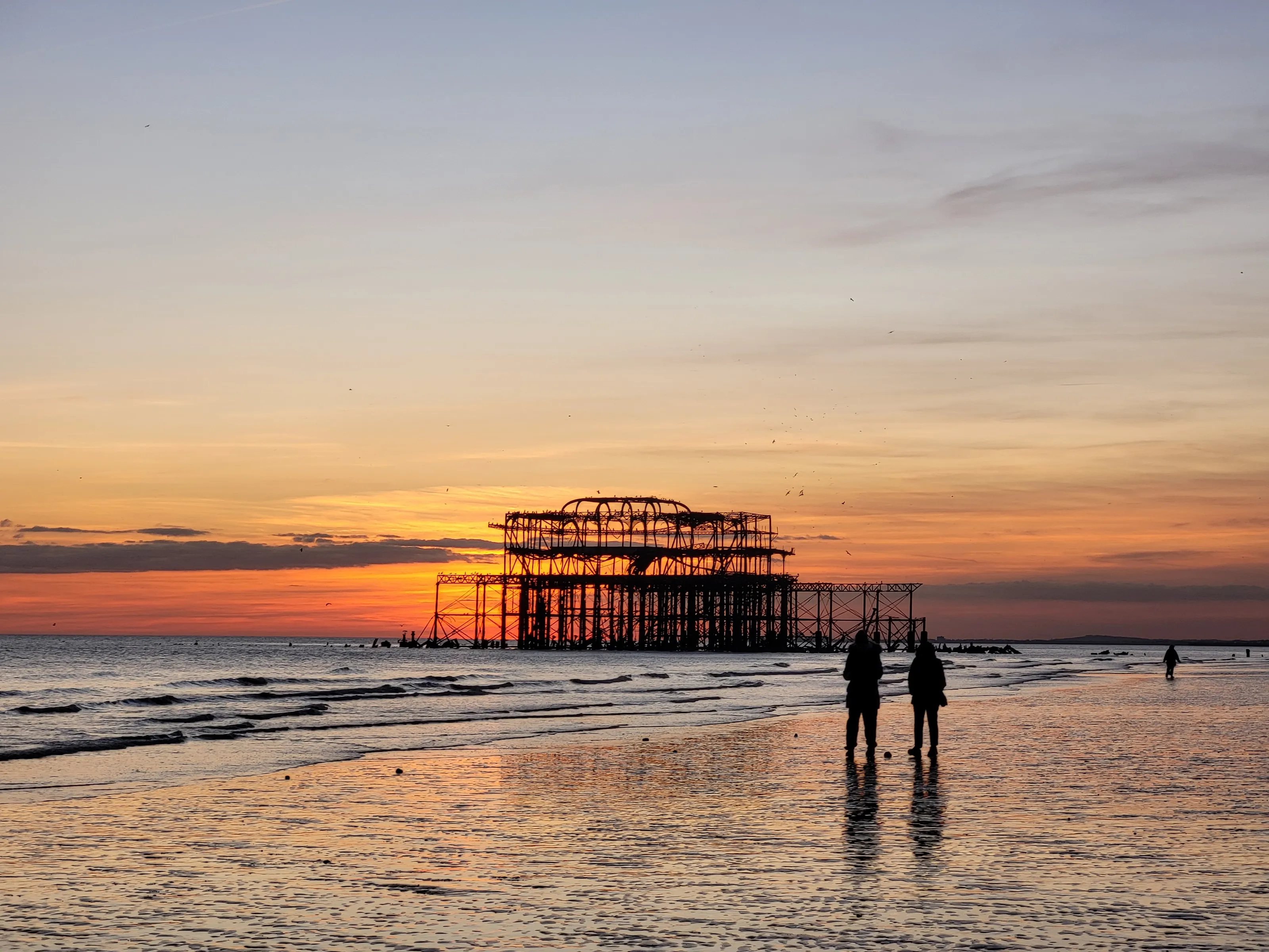 Brighton sunset at low tide