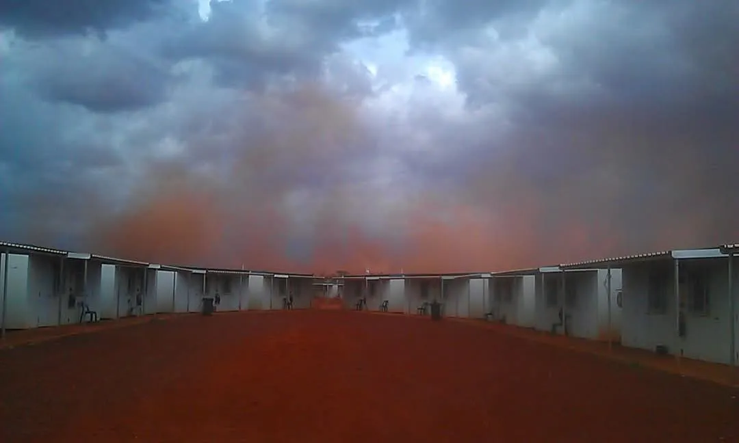 "Red Earth  Dust Storm"  heading to camp  Christmas Creek