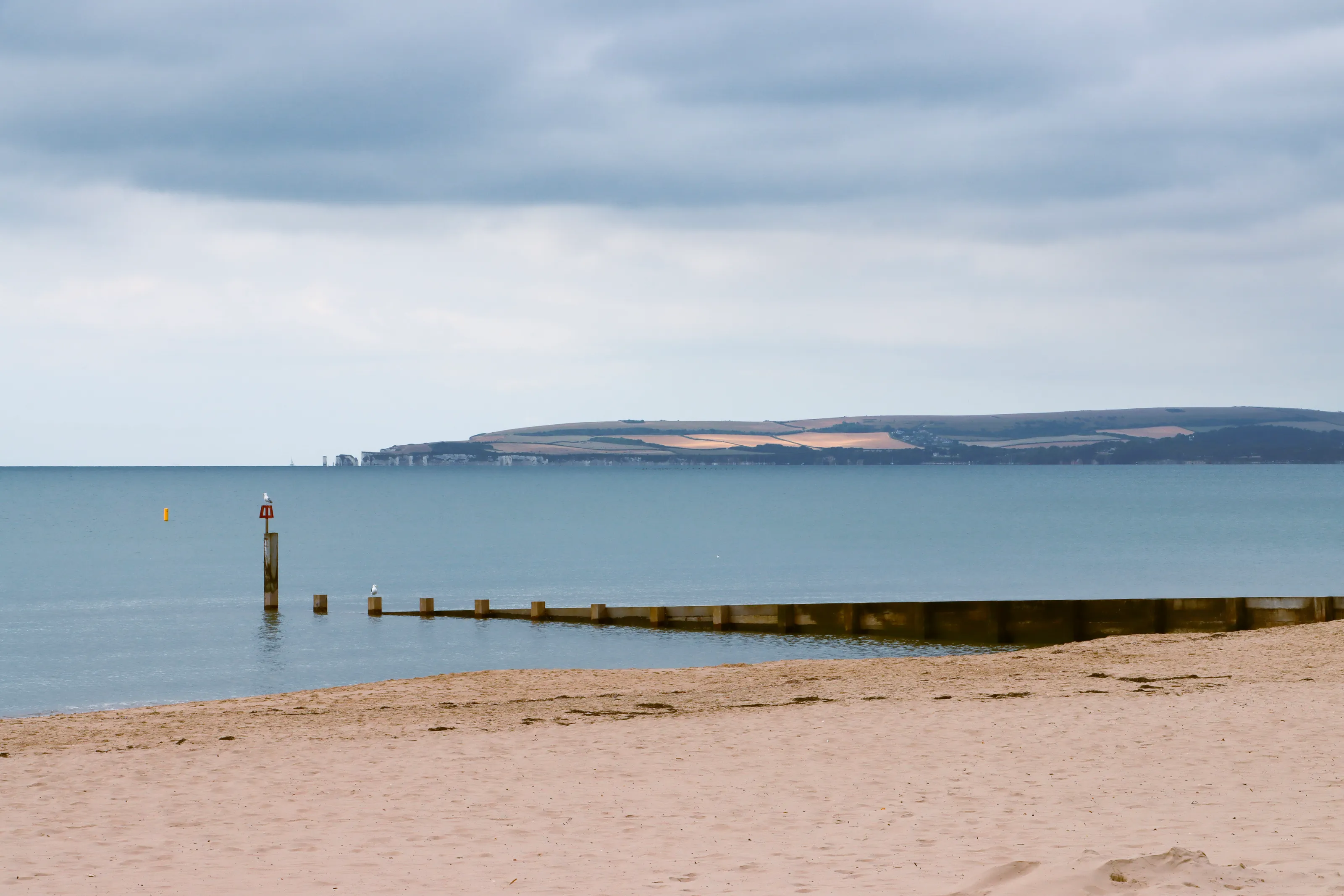 Bournemouth Beach Looking Out on Old Harry Rocks