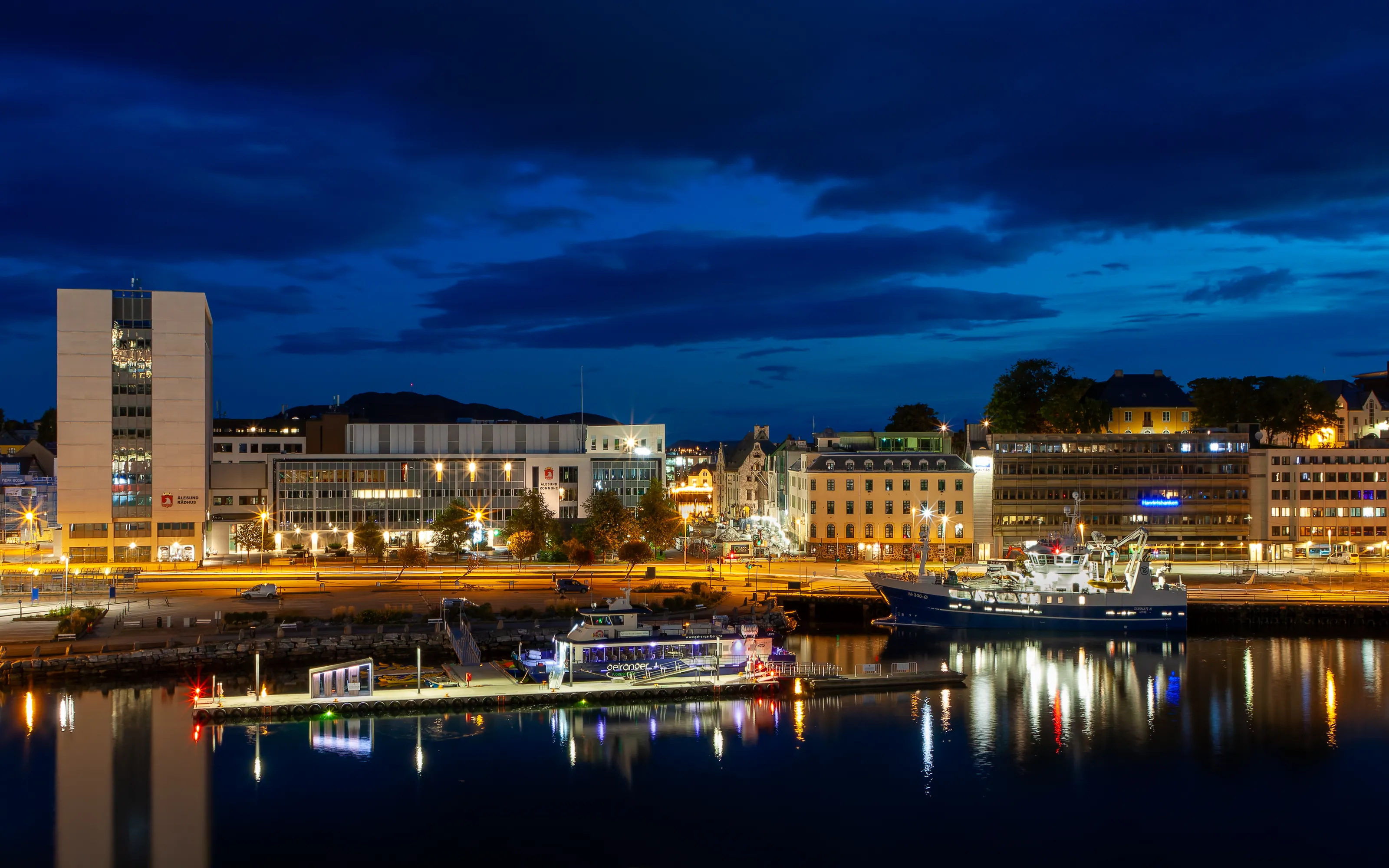 Alesund Waterfront At Dawn