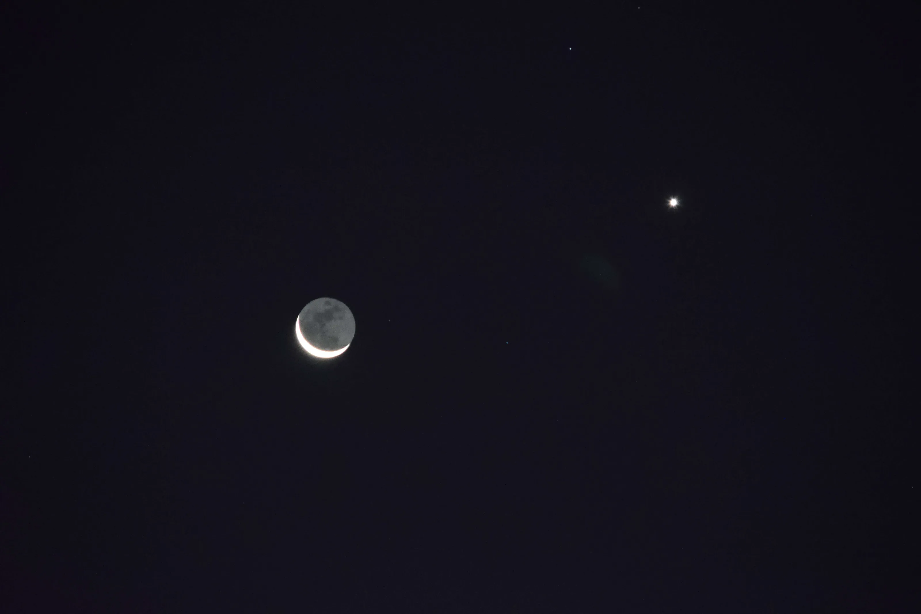 Crescent moon and Venus