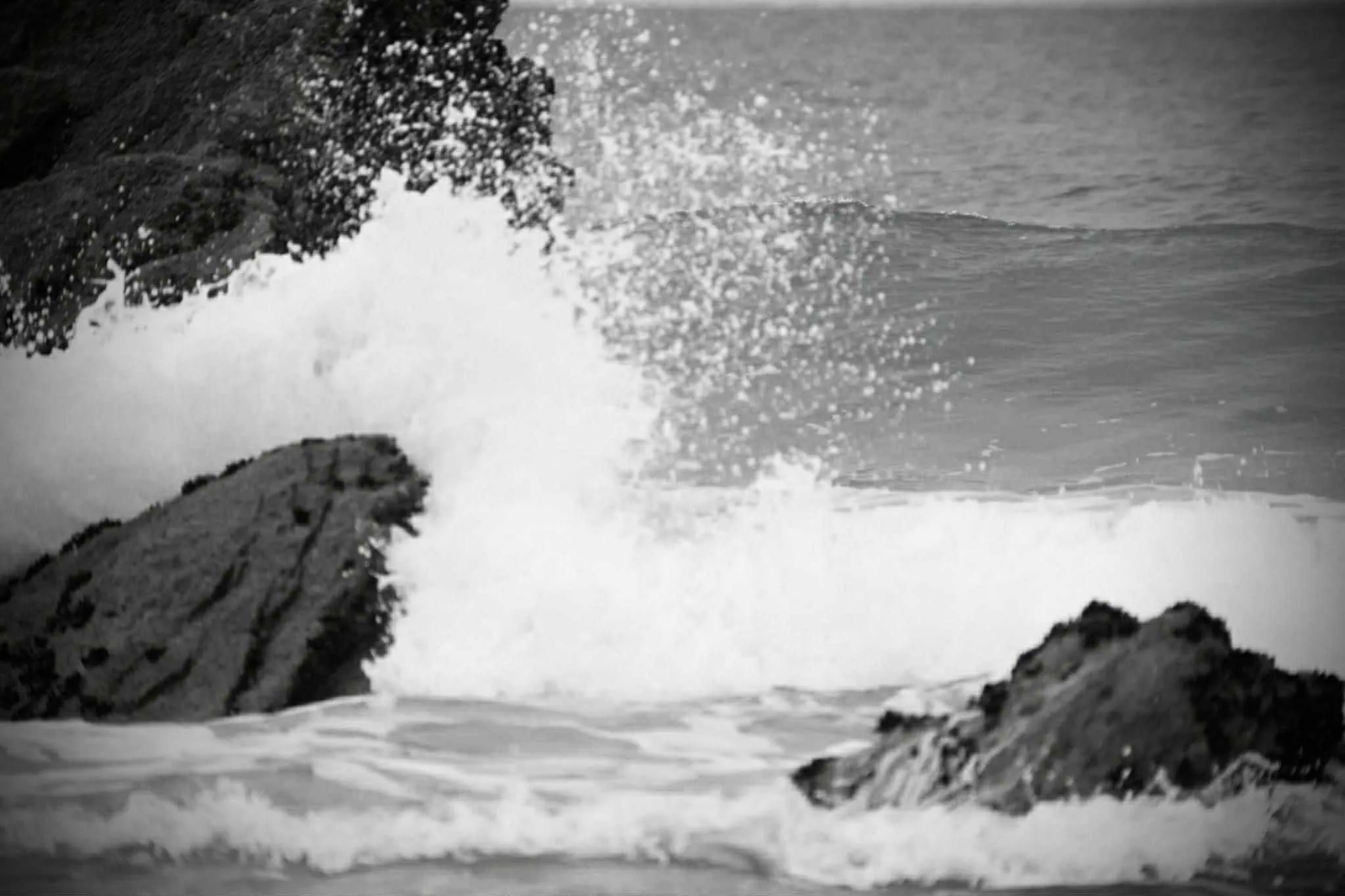Moody sea at lusty glaze beach Newquay 2025