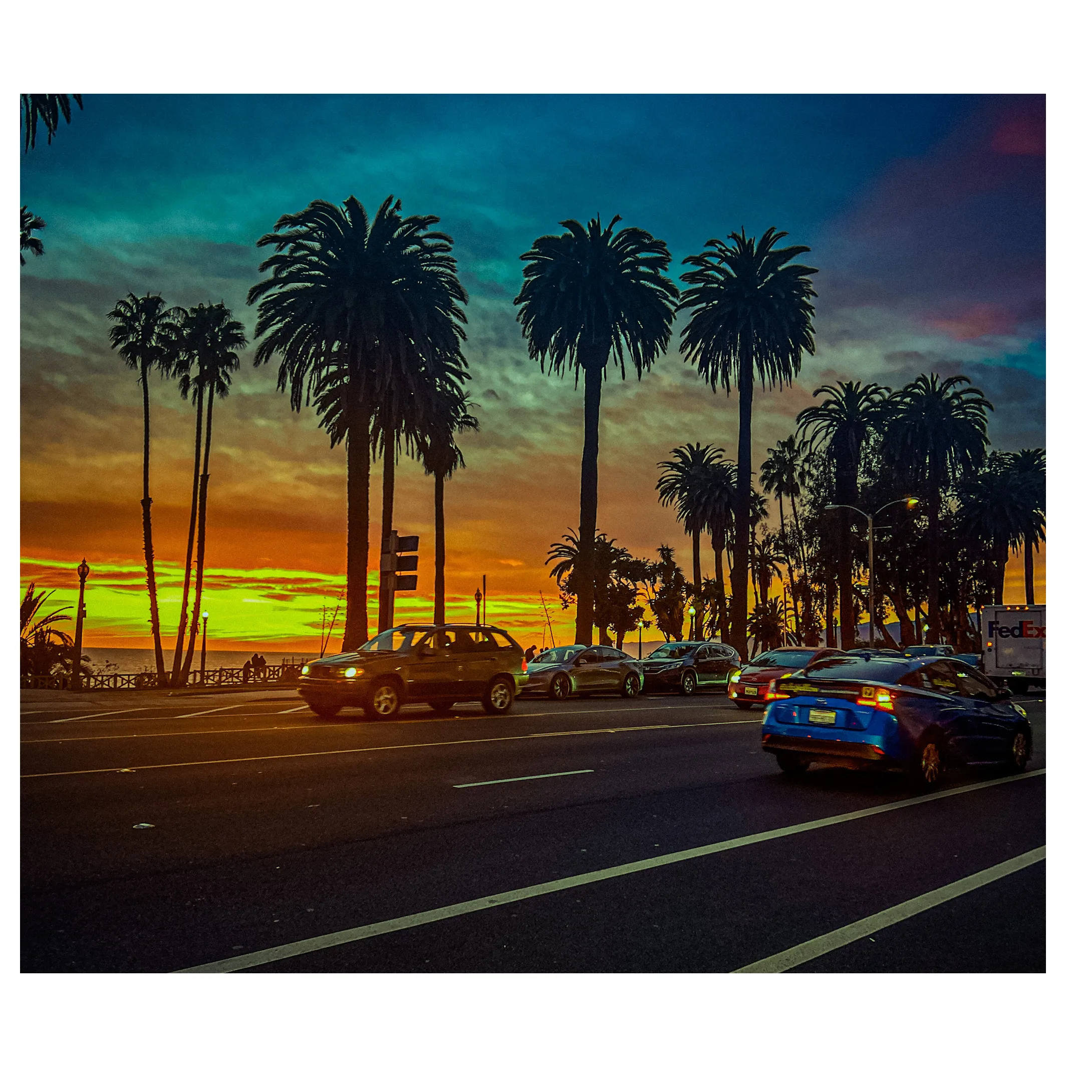 Sunset on Ocean Avenue