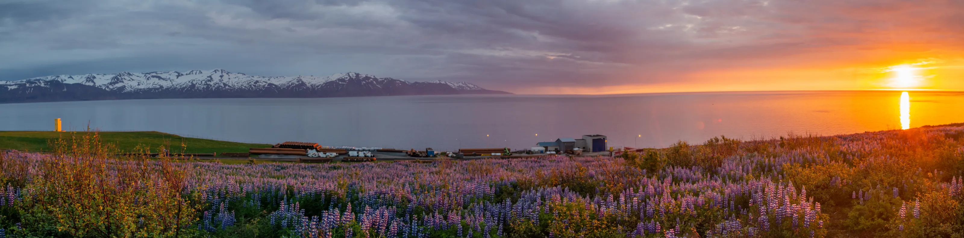 Near Midnight Husavik, Iceland