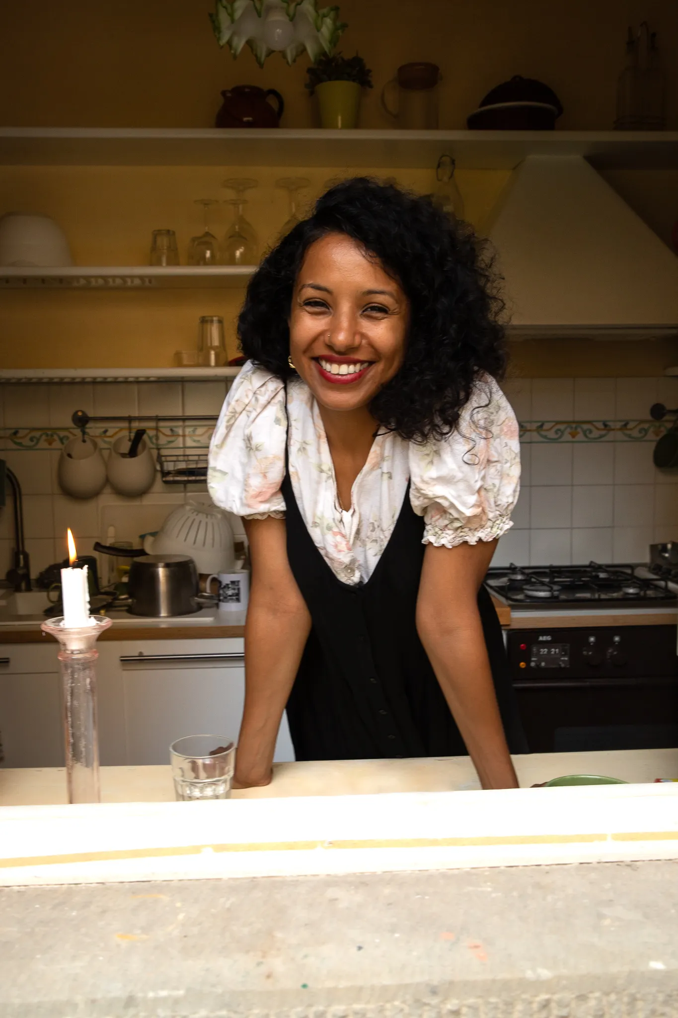 Sculptor Rasha Obaid at home in Florence
